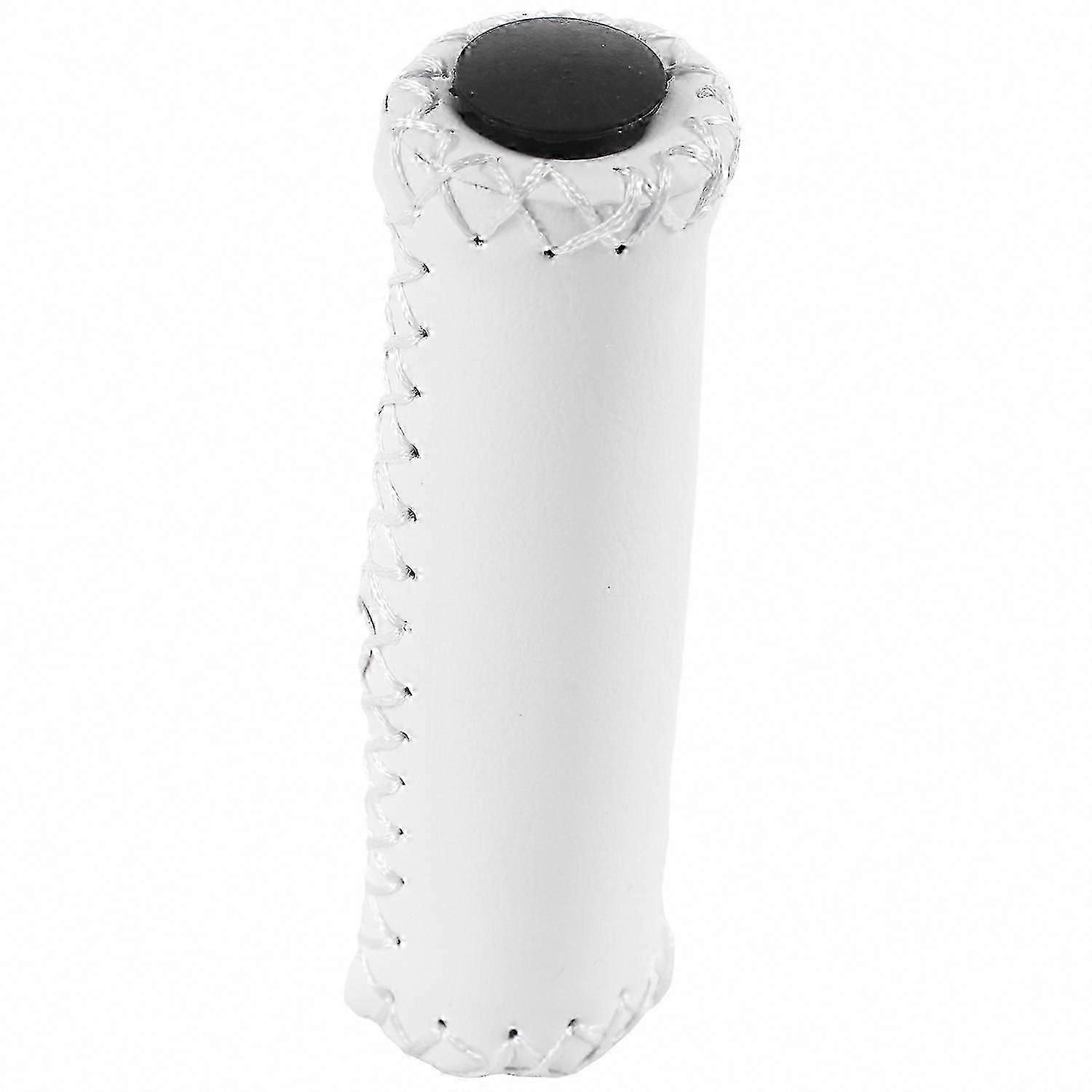 vintage läder cykelgrepp för vandringsstyre i vitt