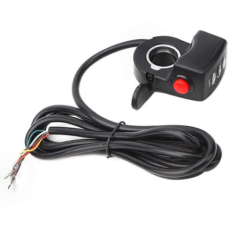 48V Thumb Throttle Grip for Electric Scooter/Ride, LED Headlight Button, Sturdy Plastic Handle Bar, Compact 138 g Design, Simple Installation