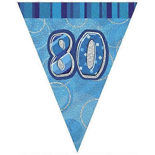 Unikke part 80 års fødselsdag Glitz vimpel flagdug