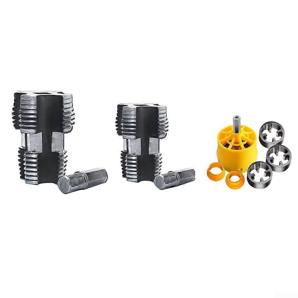 Doublefunction PVC pipe threading tool for electric hand drills, suitable for private and professional plumbing installations