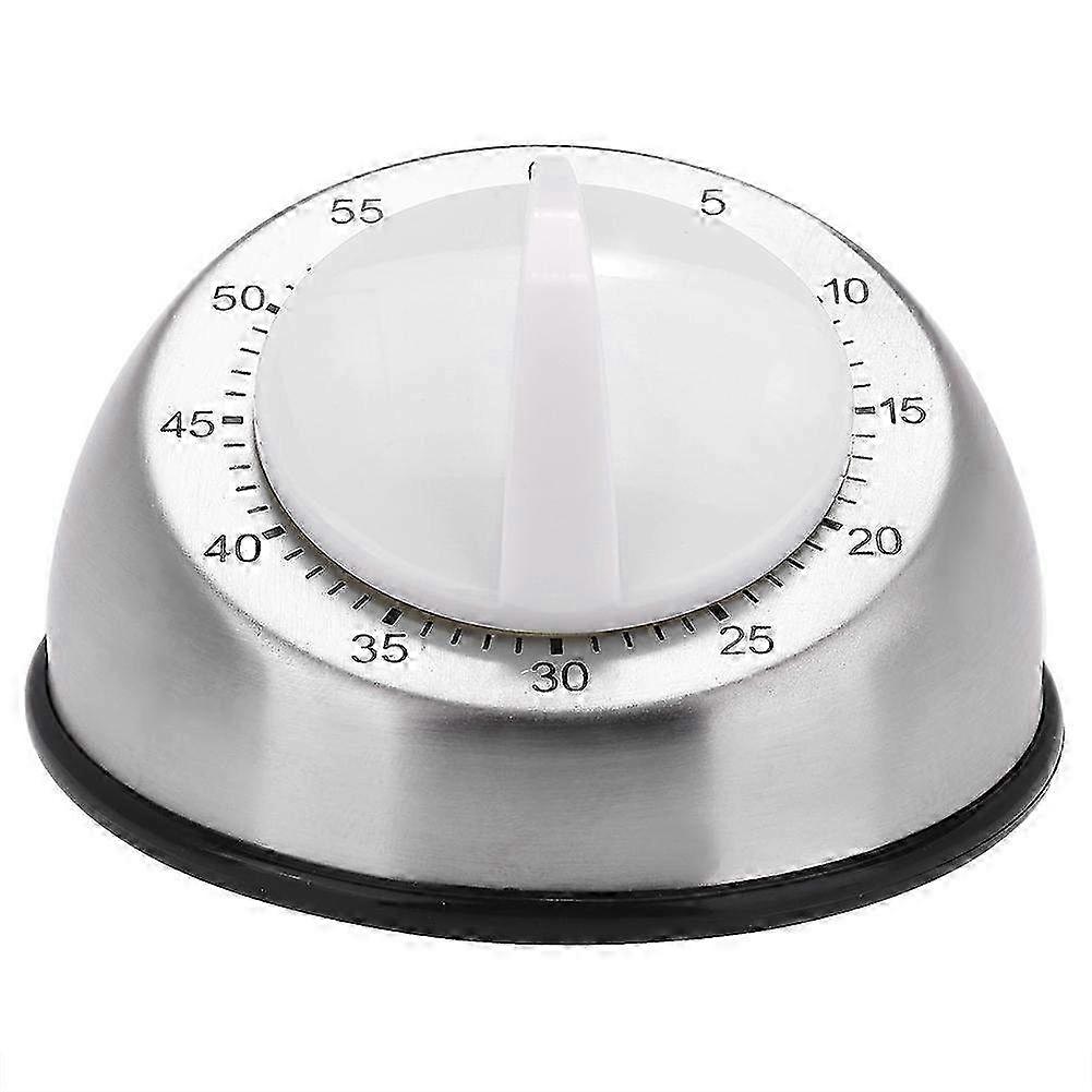 Stainless Steel Rotary Kitchen Timer - Mechanical Alarm Countdown Clock with 60-Minute Timer for Cooking & Baking