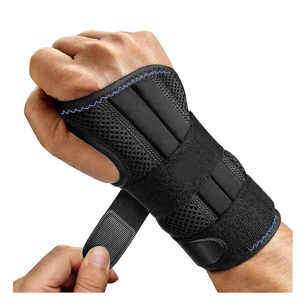 Wrist Brace for Carpal Tunnel Relief Adjustable Support with Metal Splint  L