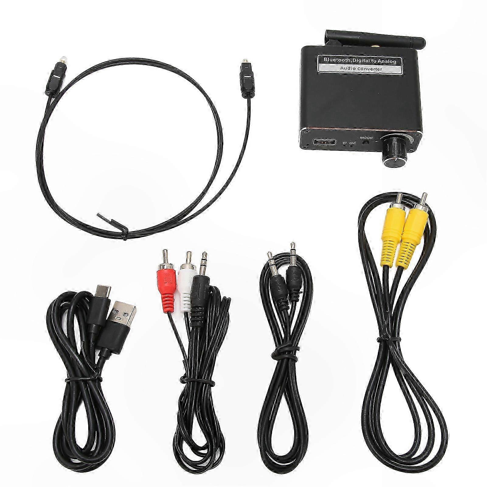 Bluetooth 5.0 o Adapter with USB Port, 3-in-1 Digital to Analog Converter for High-Fidelity Sound