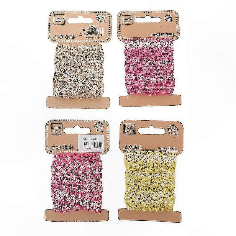 4 Pieces Vibrant Braided Ribbon Set