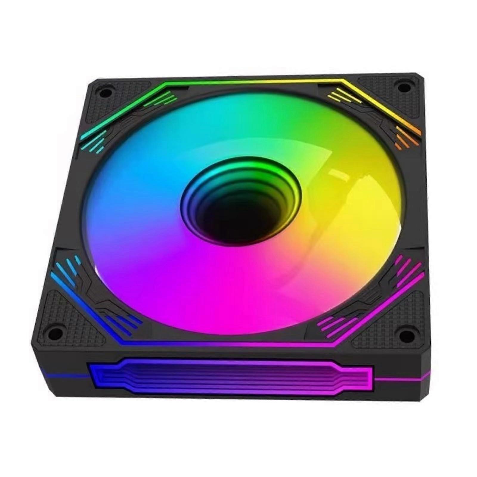 120mm ARGB Fan for Computer Chassis Cooling, Silent Operation with High-Density Bearings, RGB Lighting
