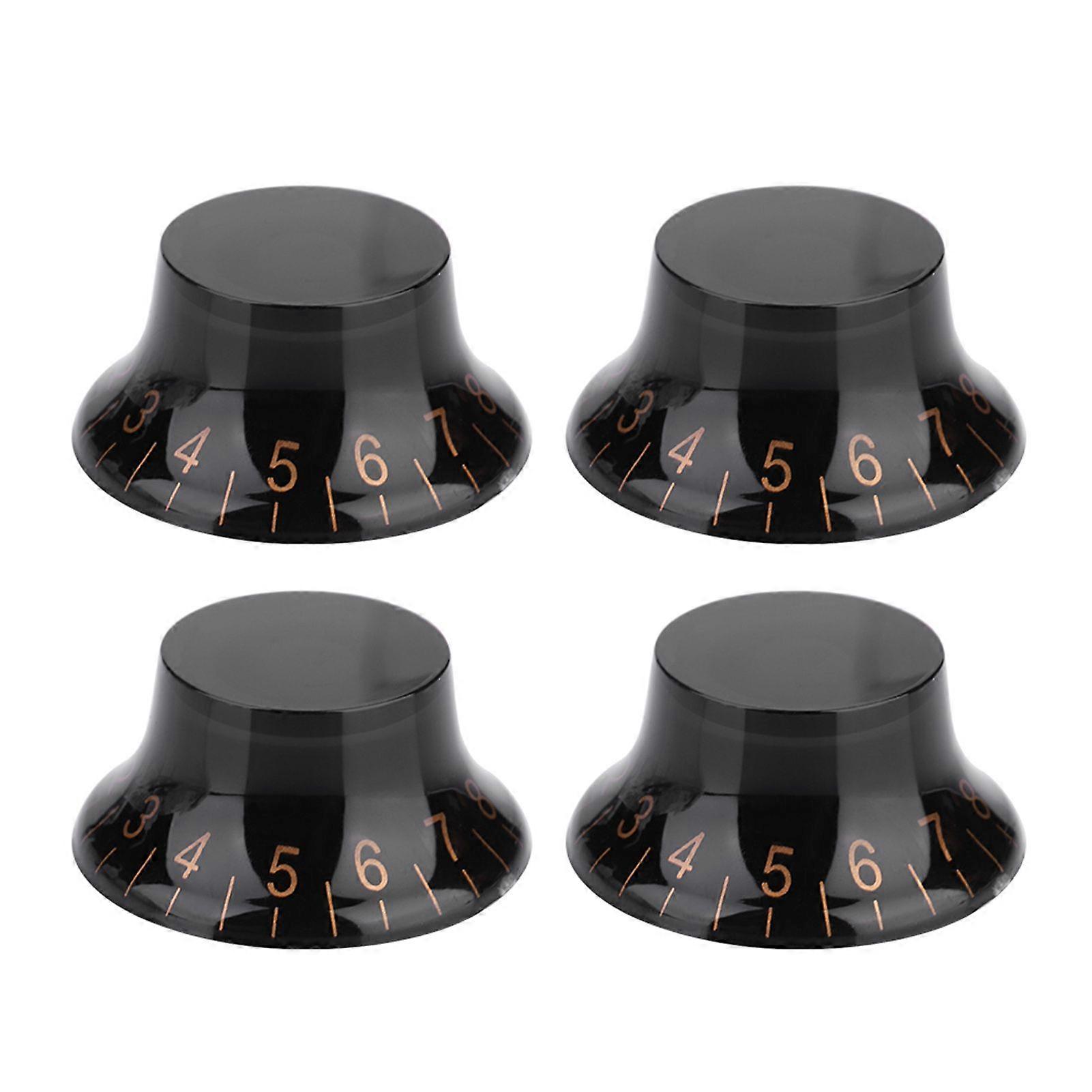 4Pcs Volume Speed Control Knobs for EPI LP Electric Guitar (Black+Gold)