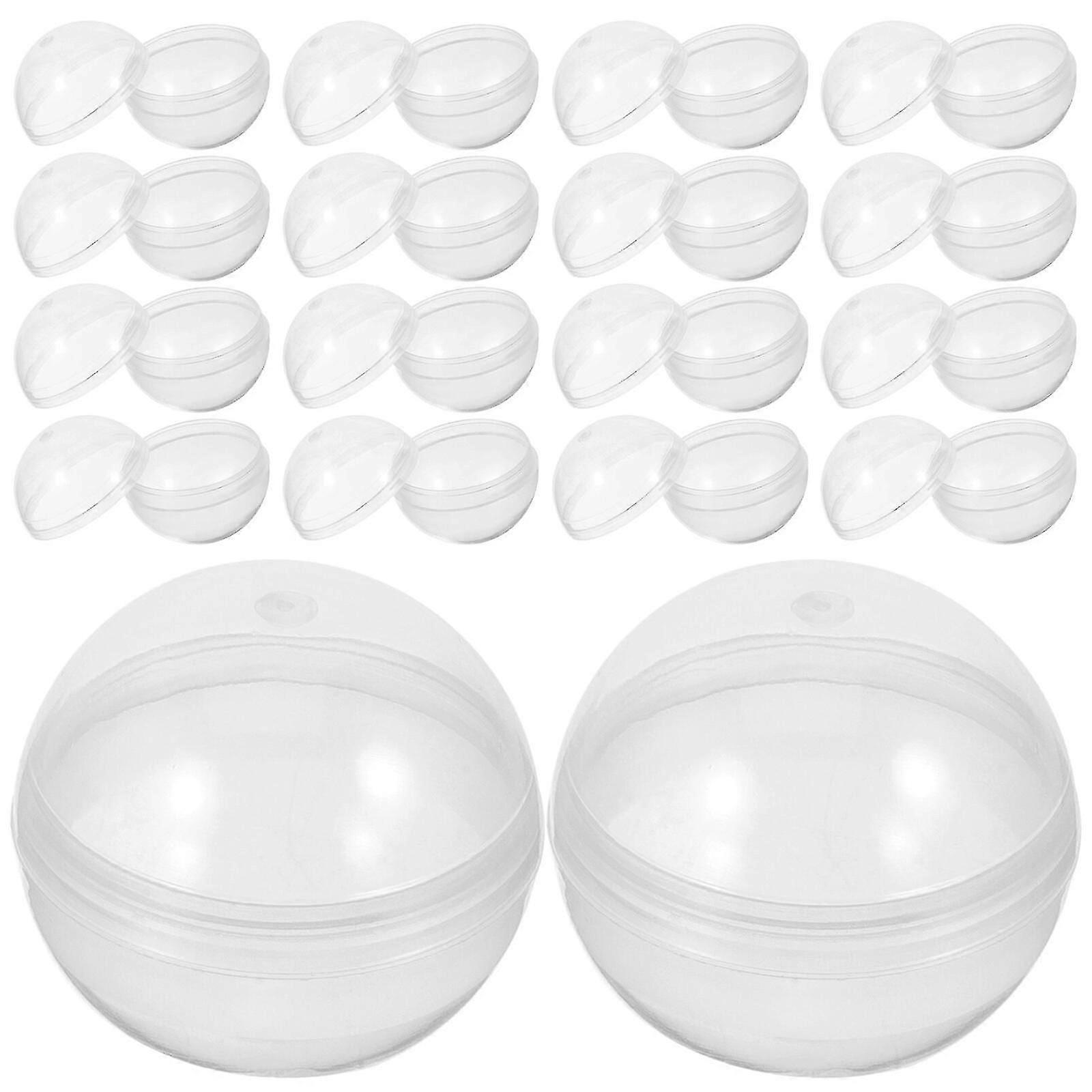 50pcs Plastic Transparent Balls, Multi-purpose, Twisted Round, Clear Fillable, Grab Balls
