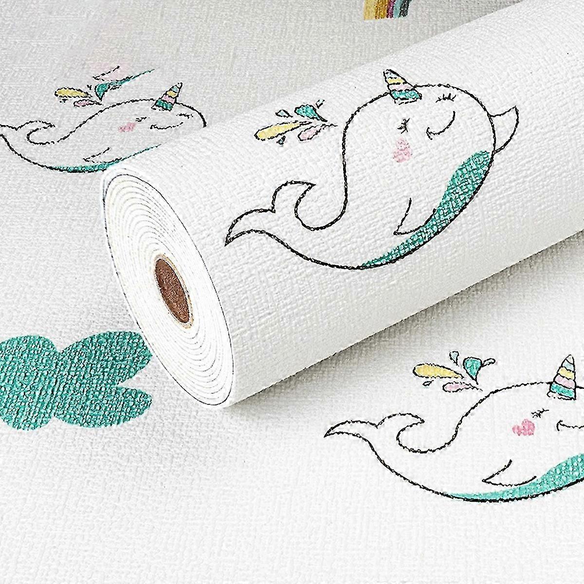 Textured Wallpaper with Cartoon Pattern Self-Adhesive Wallpaper for Walls