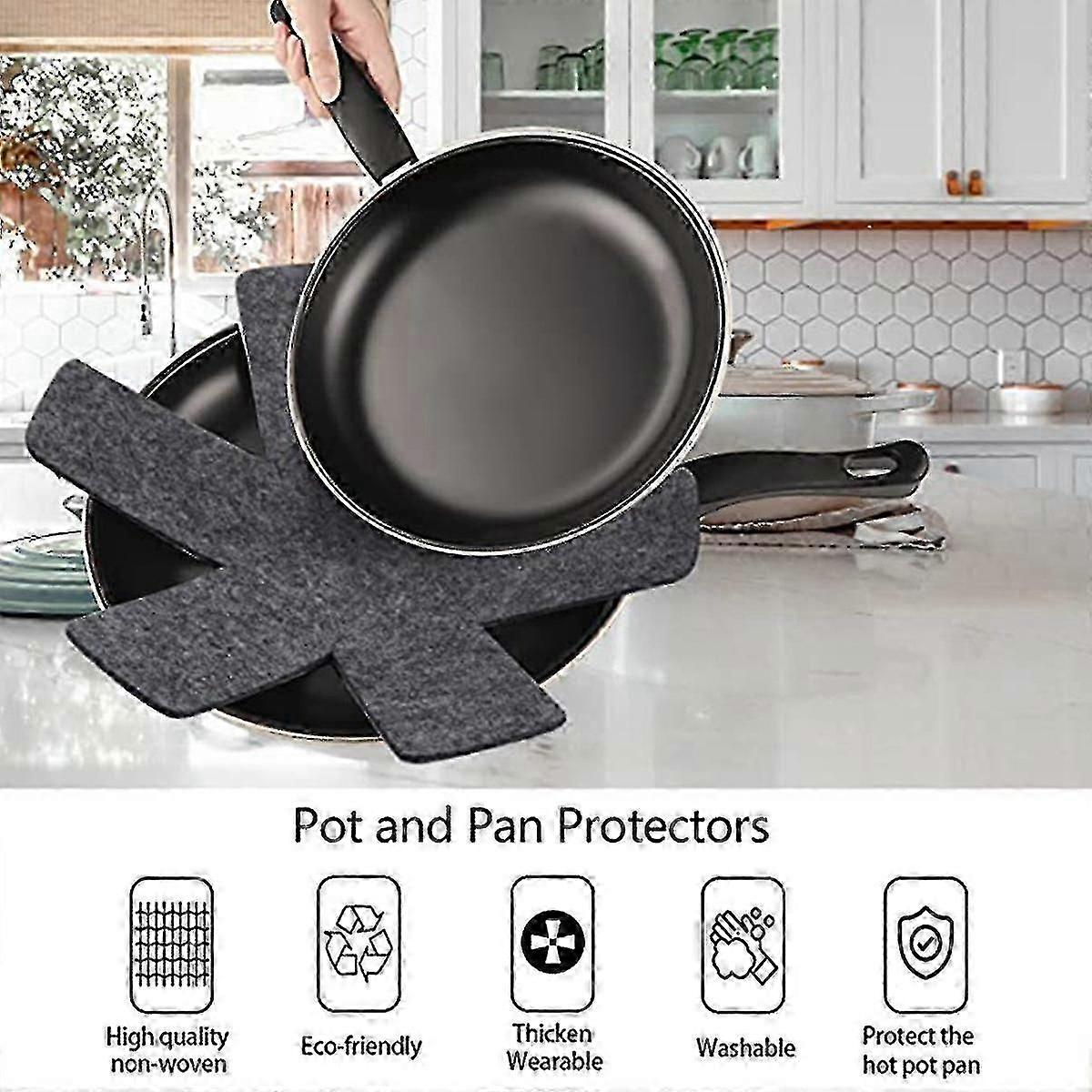 Pot and Pan Protectors, Set Of 18, Pan Protectors for Stacking, Pot Dividers Pads, 3 Different Size