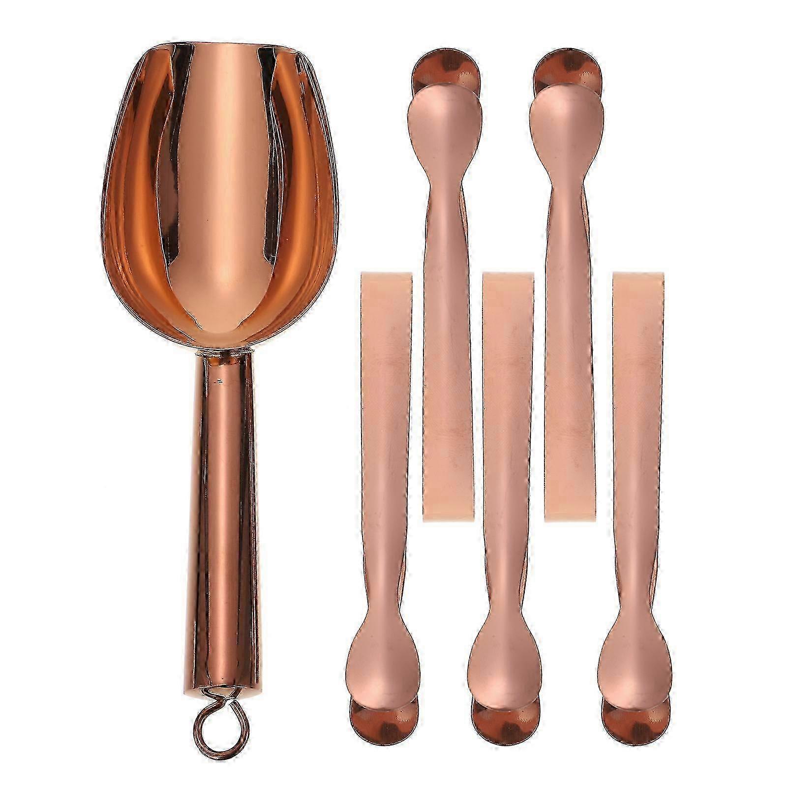 Ruostumattomasta teräksestä valmistettu jäälapio ja tarjoilupihdit keittiö-, baari- ja ravintolakäyttöön