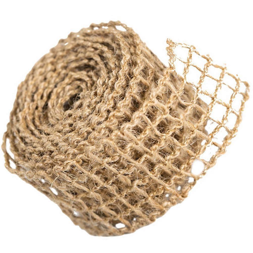 1 Roll Wired Wrapping Rope for Packing Jute DIY Arts Crafts with Hollow out Ribbon