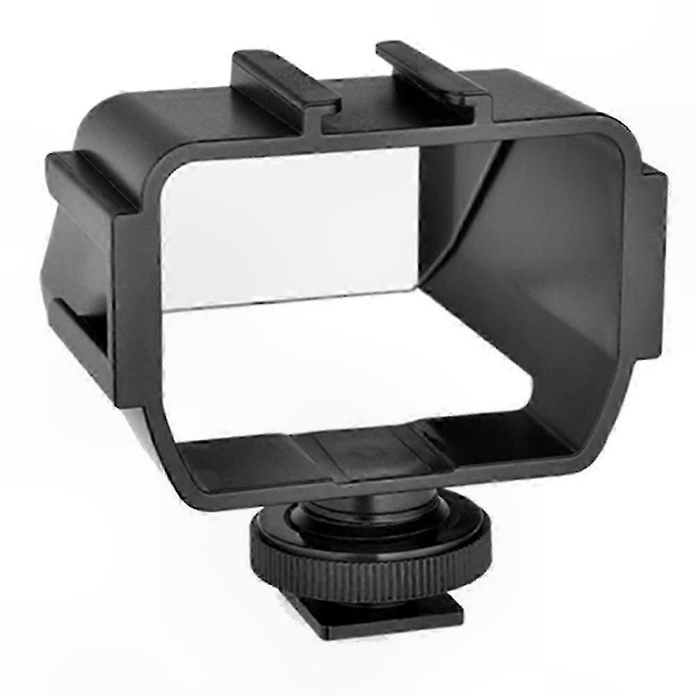 Vlogging Camera with Flip-Up Mirror Screen and 3 Cold Shoe Mounts for DSLR Photography