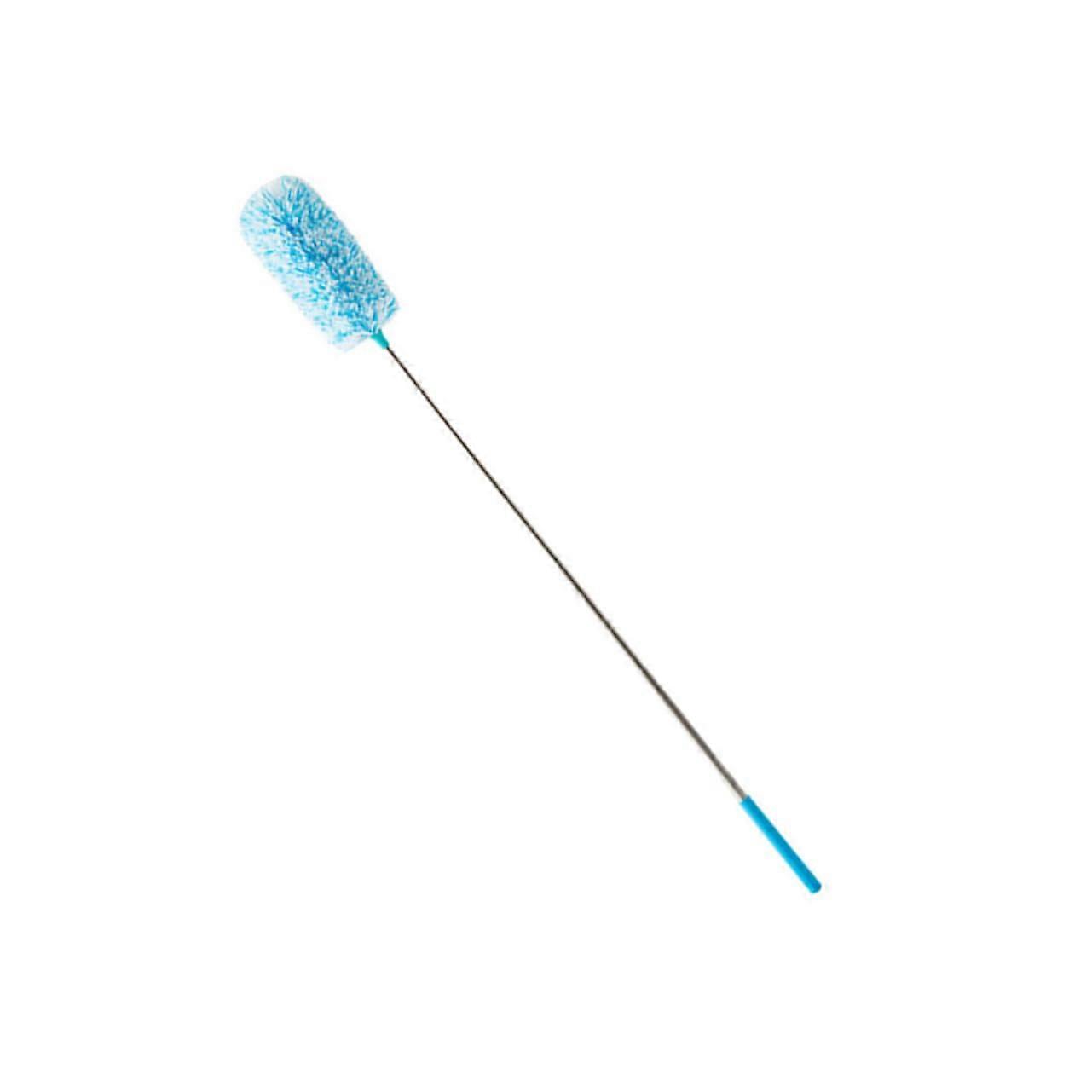 Extendable Microfiber Duster Bendable Head With Adjustable Length For Corners Ceilings Blinds Washable Blue White