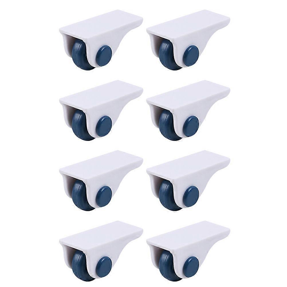Self Adhesive Casters Storage Box Household Use Blue Hips Material Adhesive Function 8Pcs