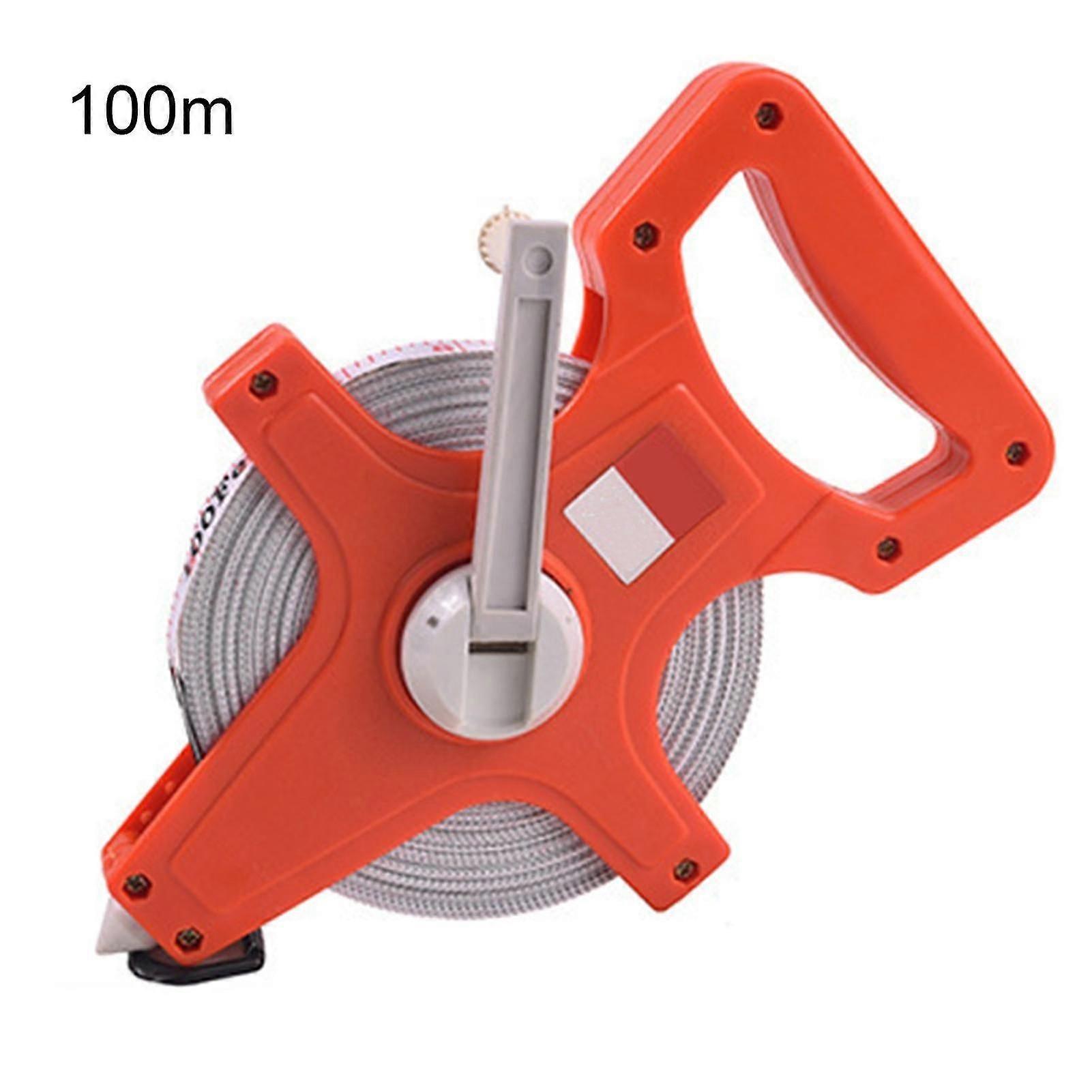 30m/50m/100m Portable Open Reel Metric Scale Nylon Band Tape Ruler Measure Tool CY