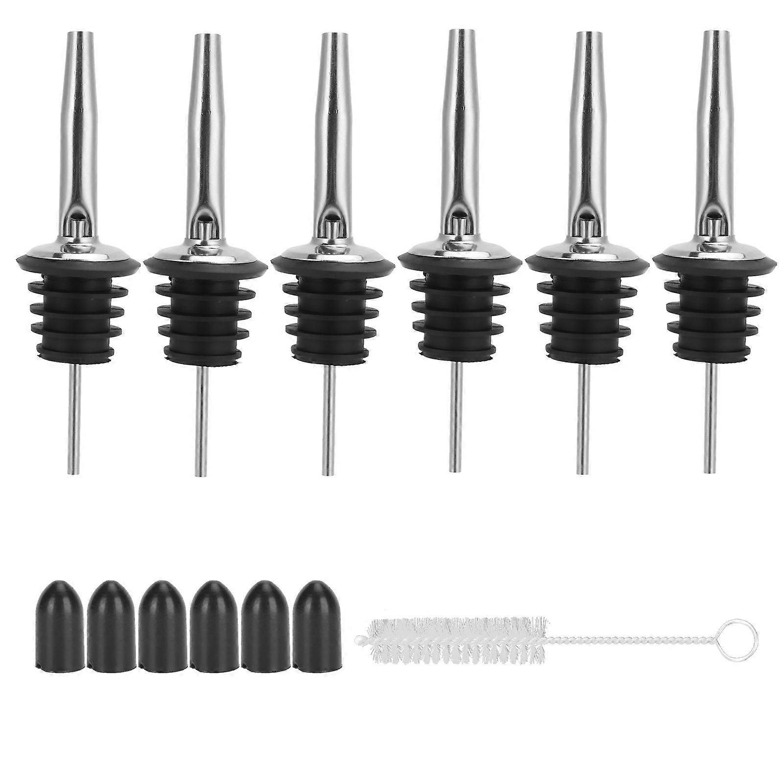 Wine Pourer Bottle Dispenser Spout Cone Nozzle W/Silicone Dust Cap 304 Stainless Steel