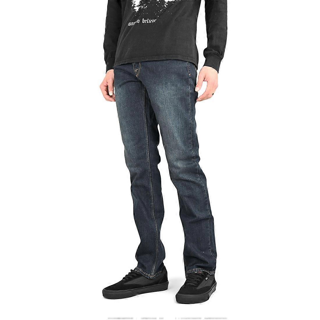 Volcom Solver Straight Fit Jeans - Neu Vintage Blau (AW25)