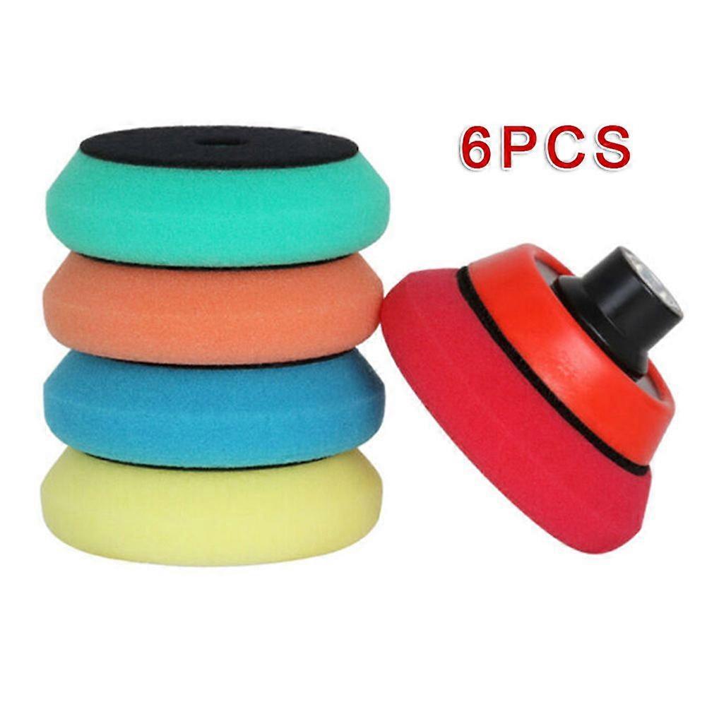 6Pcs 3 Inch Polishing Buffing Pads for Car Paint Sponge Kit Set
