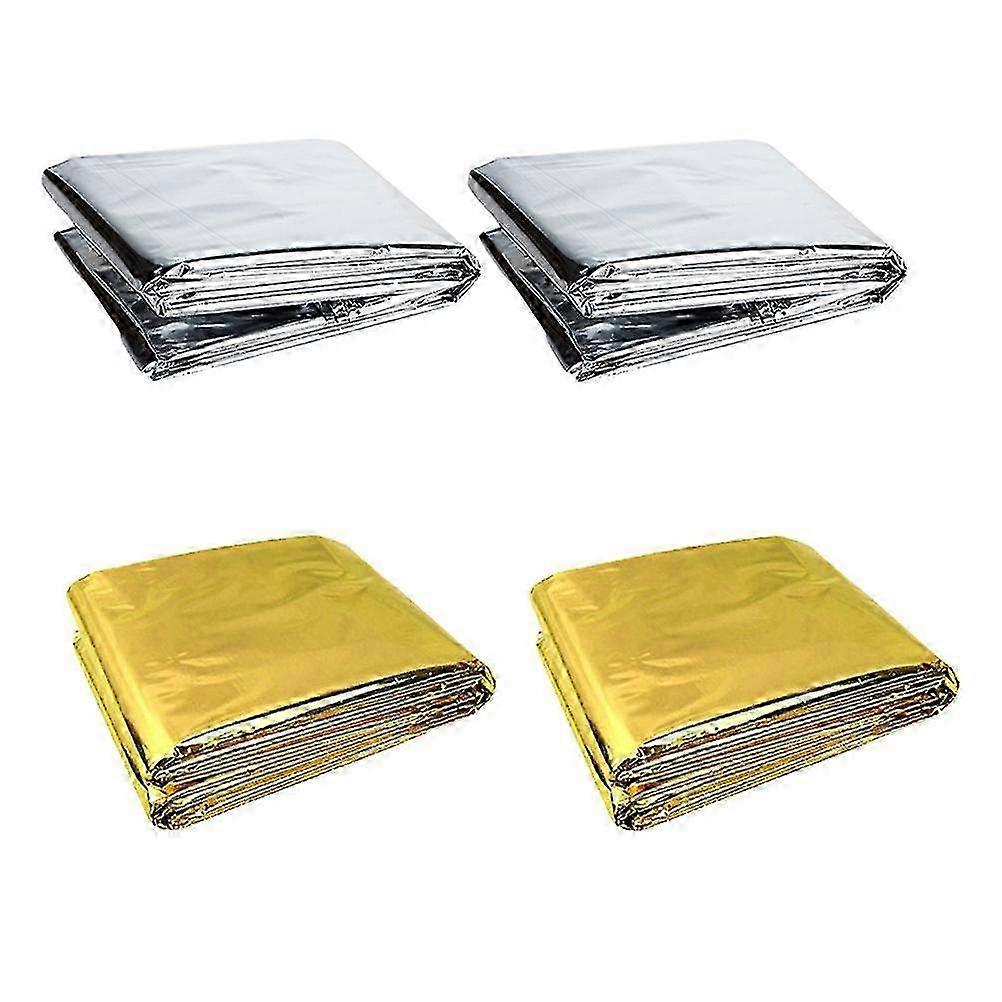 4 Pcs Polyester Blankets Outdoor Thermal Blankets Insulation Blanke...