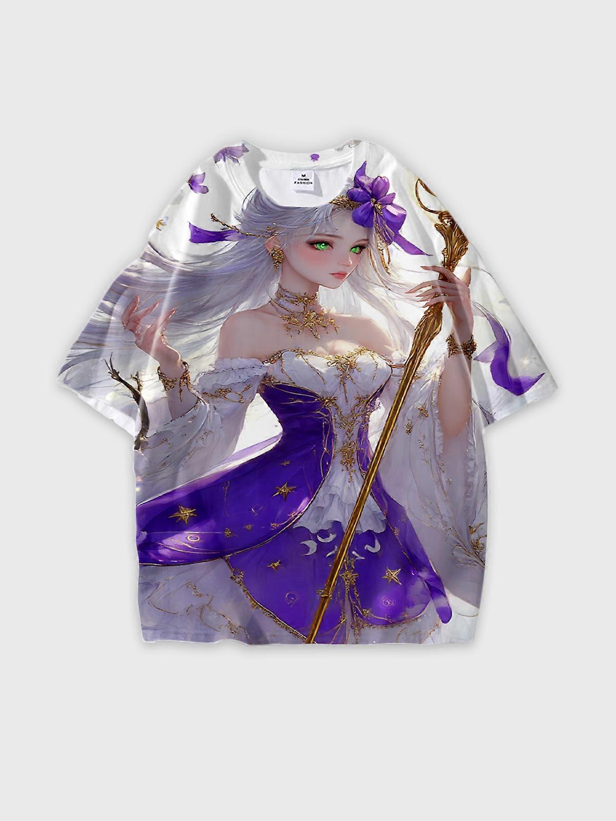 T-Shirt Short Sleeve Round Neck, Summer Casual Loose Graphic Tee, Unisex Pattern V2398