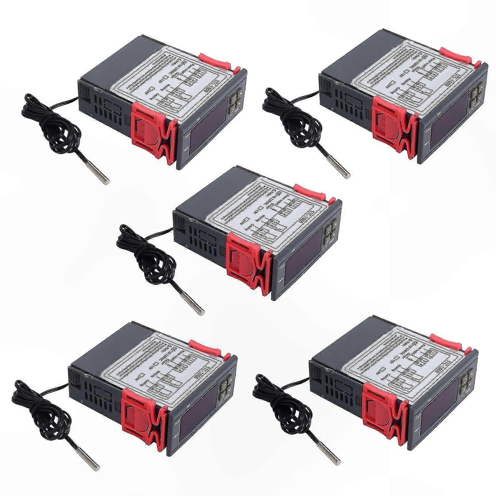 Digital Temperature Controller Thermostat with NTC, 5-Pack, 220V-Compatible