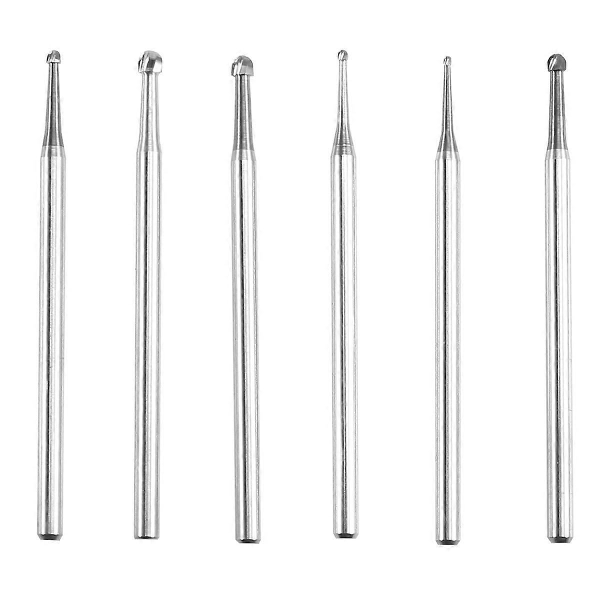 6Pcs Large Blade Ball Burr, 3/32Inch Shank Round Ball Shape Jewelry Making Burs Lapidary Engraving Bits for Rotary Tools