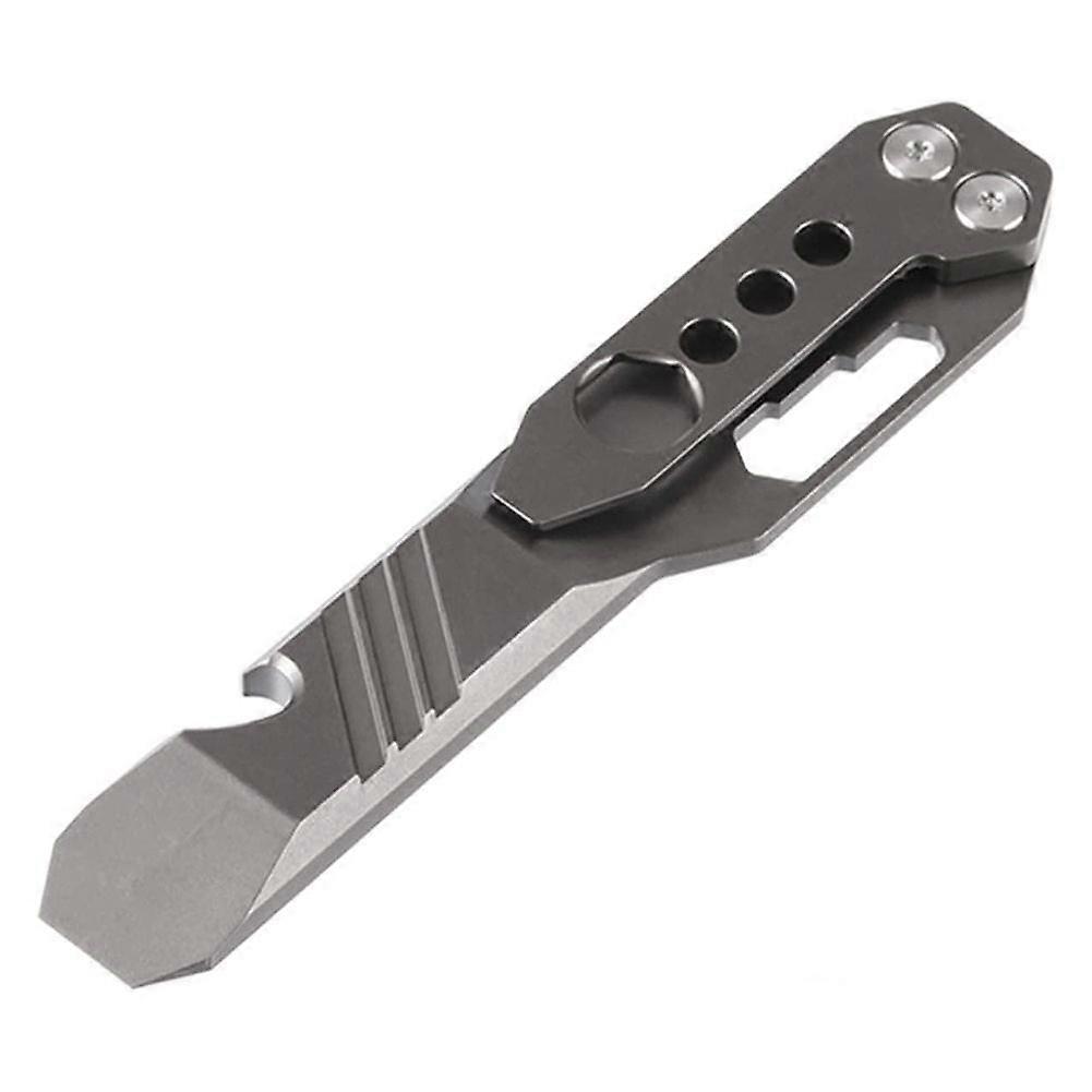 Multi-Functional Titanium Pry Bar,Pocket Pry Bar Screwdriver,Bottle Opener Outdoor Tool Wrench. (St