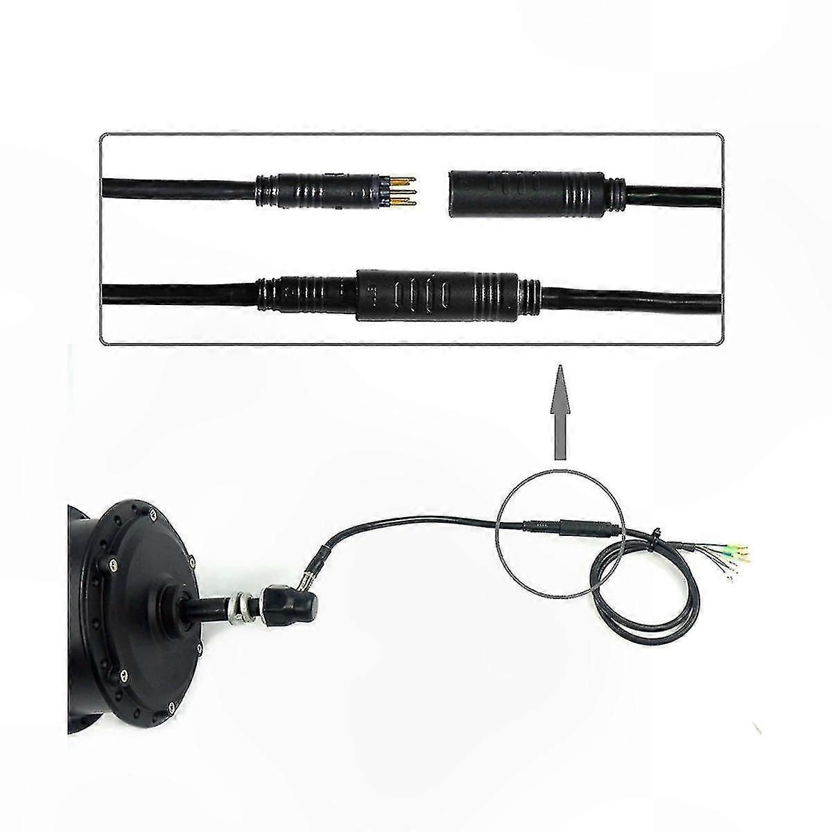 2-Pack 60cm 9-Pin Waterproof Motor Cable for E-Bike Wheel Conversion