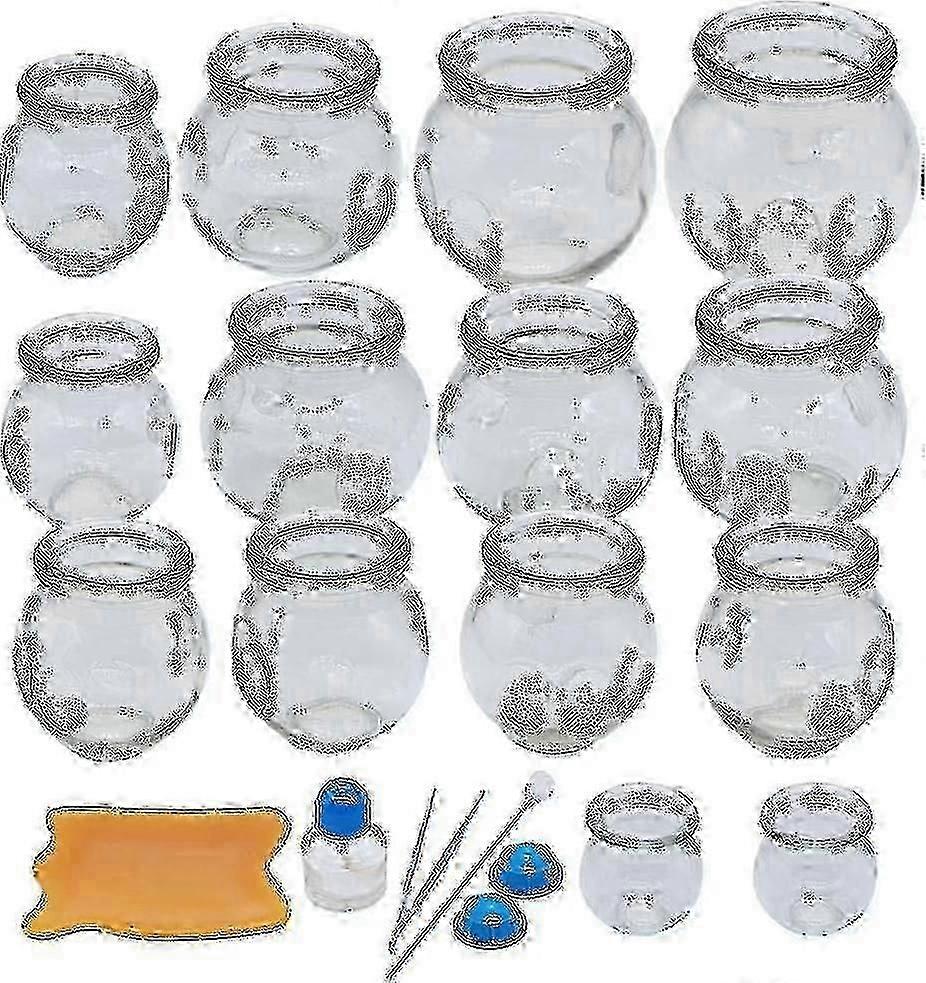 Cupping Therapy Sets,14 Cups Thick Chinese Acupoint Glass Cupping Therapy Set For Professionals,for Massage Back And Relieve Fatigue