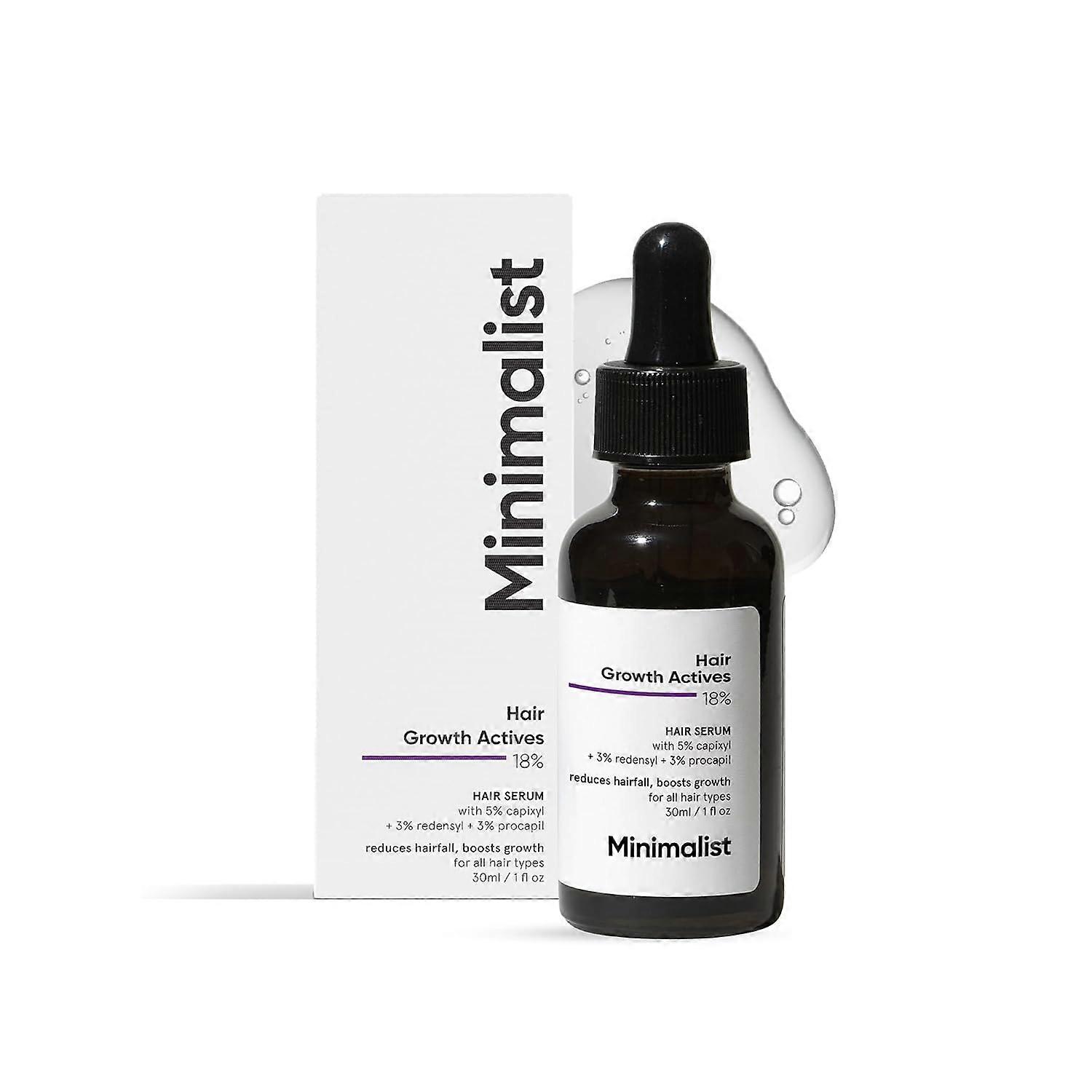 1-3x 30ml Ορός ανάπτυξης τρίχας Actives 18%, μινιμαλιστικός ορός πυκνότητας τρίχας για τον έλεγχο πτώσης μαλλιών