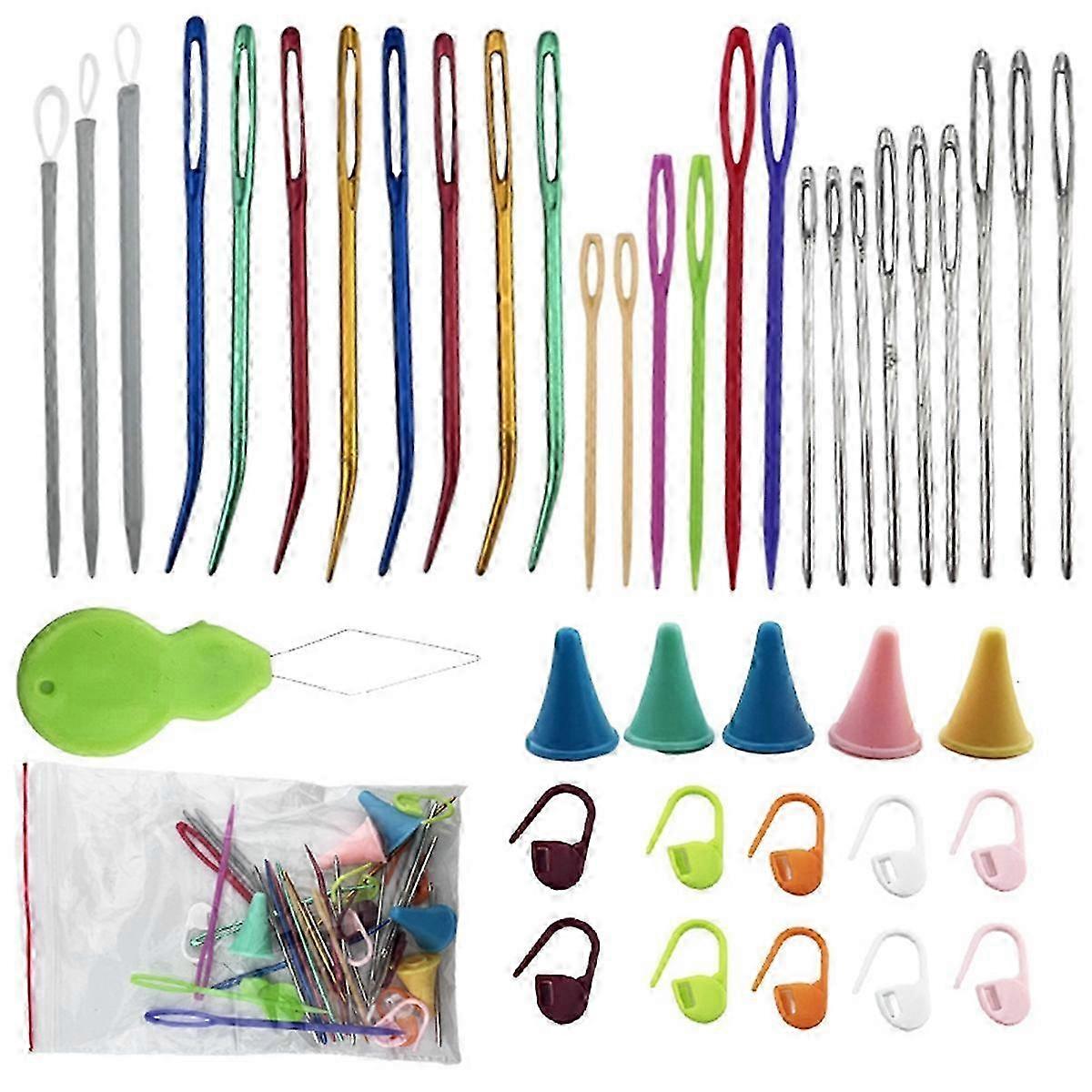42 Piece Yarn Needles Set: Assorted Bending Tapestry, Weaving & Darning Needles