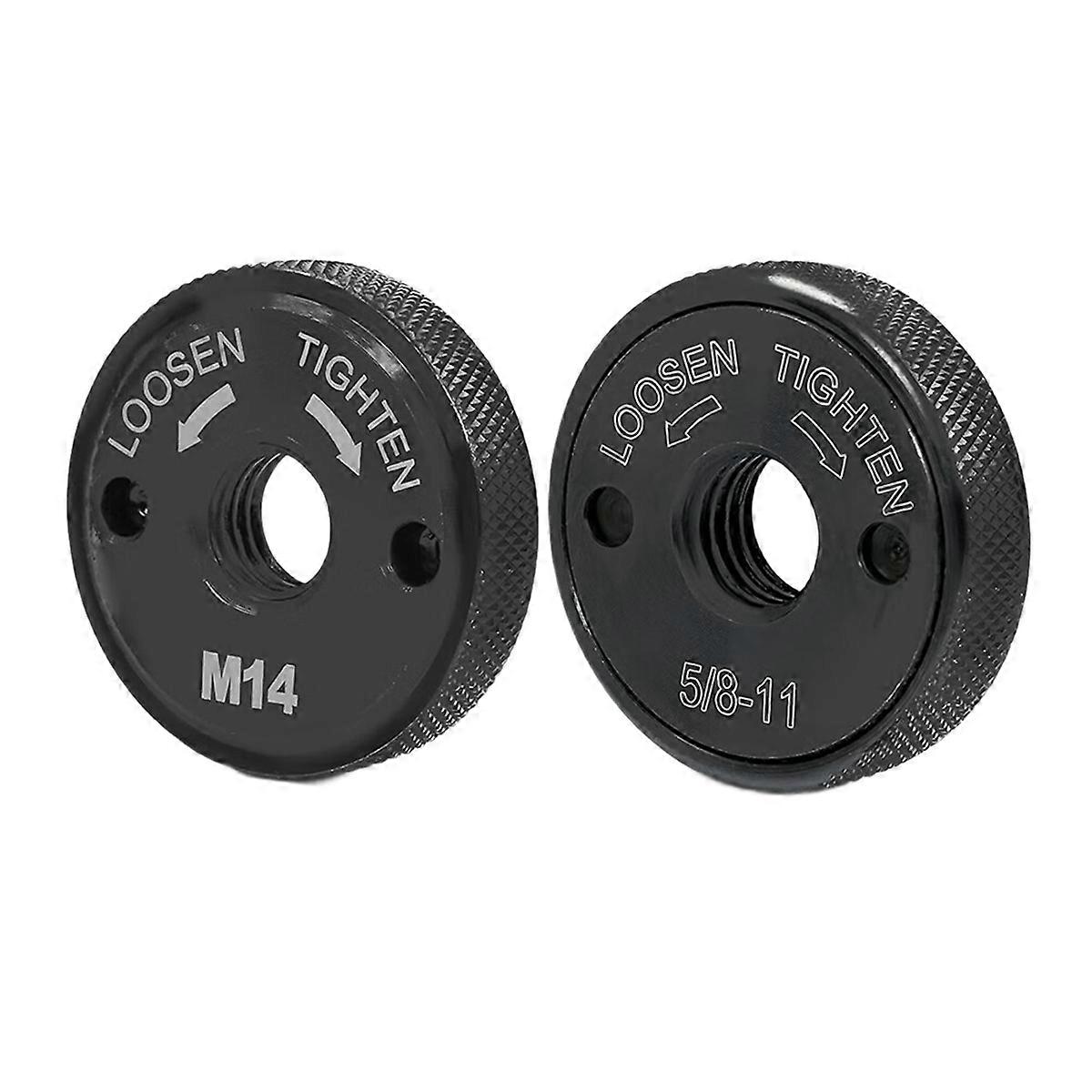 2PCS Nuts for Anlgle Grinder 4.5Inch and 5Inch No Wrench Required, 5/8-11 and 5/8Inch Self Locking Flange Nuts