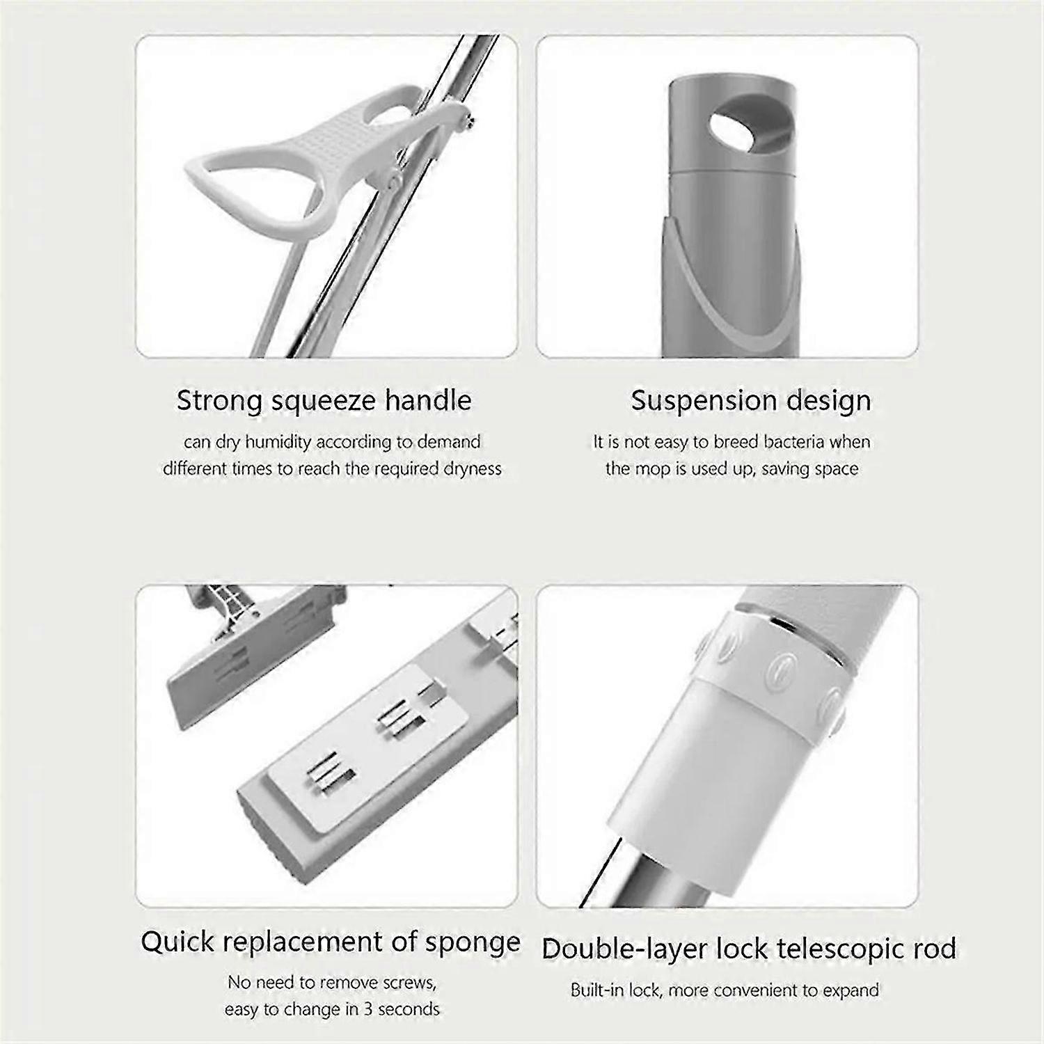 Portable Mini Mop Self-Squeeze Sponge Roller Mop