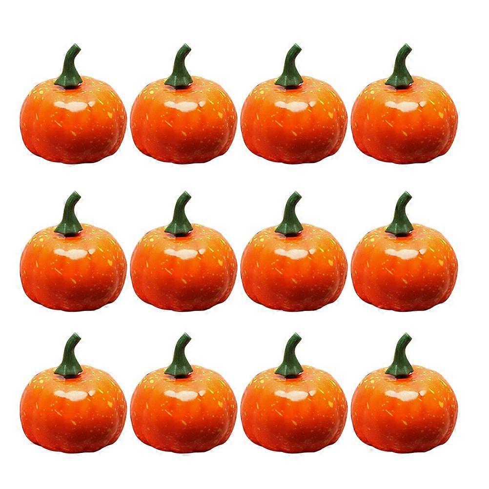 12pcs Simulation Pumpkin Models Tabletop Pumpkin Decor Halloween Photograph Prop