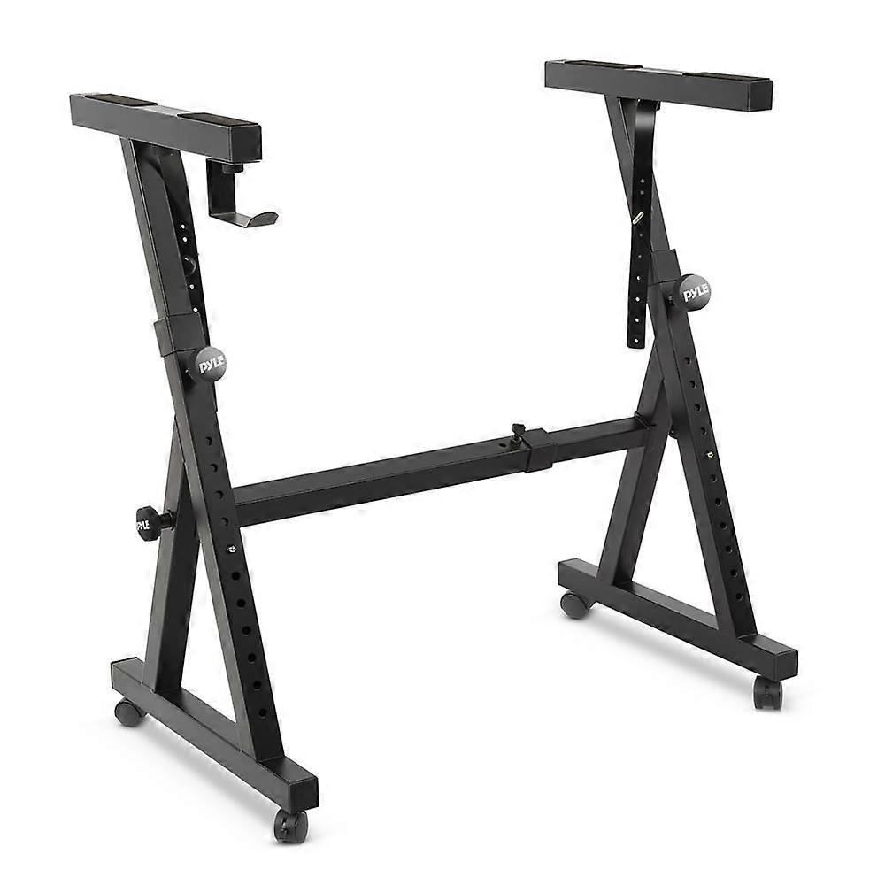 Heavy-Duty Keyboard Stand with Wheels - Digital/Electronic Piano Stand with Height Adjustable & Locking Wheels