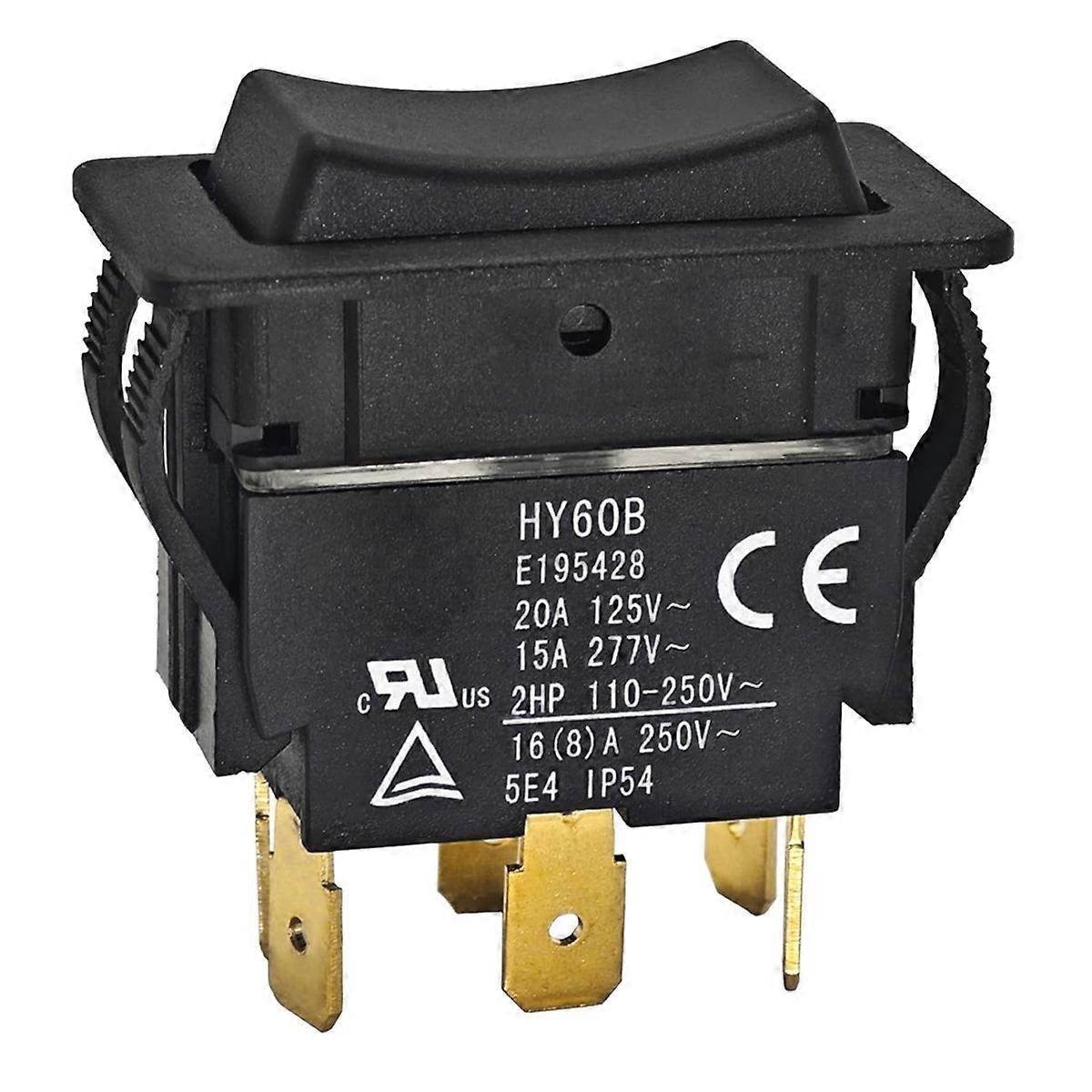 HY60B Rocker Switch on-Off-on 125/250V 20/15A