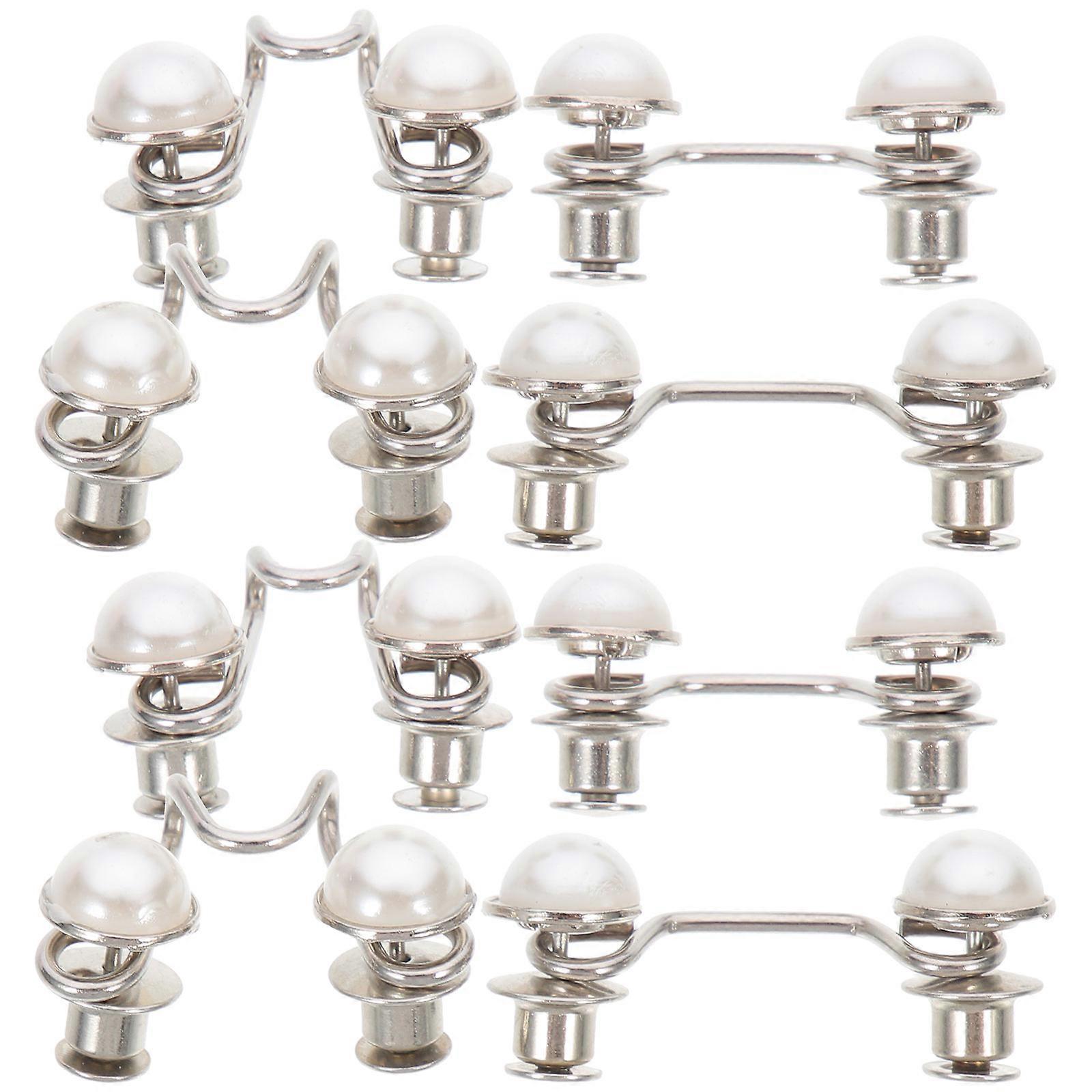 Reusable Waist Buttons for Pants Adjustable Clip 20Pcs White Alloy Material