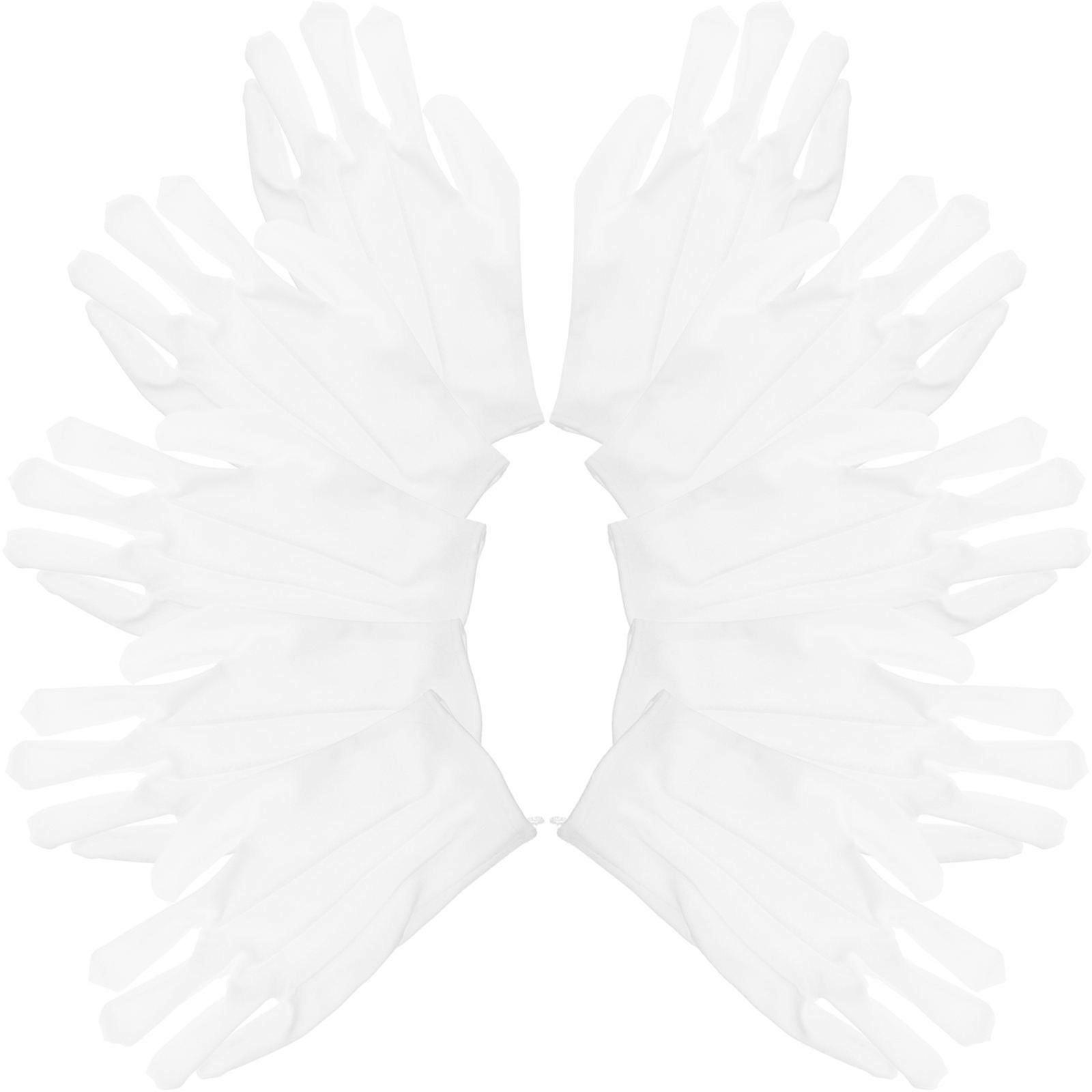 Polyester White Jewelry Gloves for Performance Handling 10Pairs