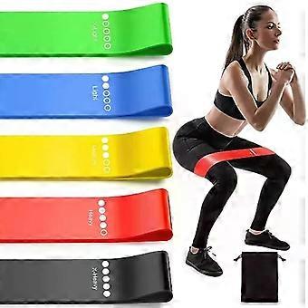 Set of 5 resistance bands for training, yoga, Pilates, gymnastics, strength