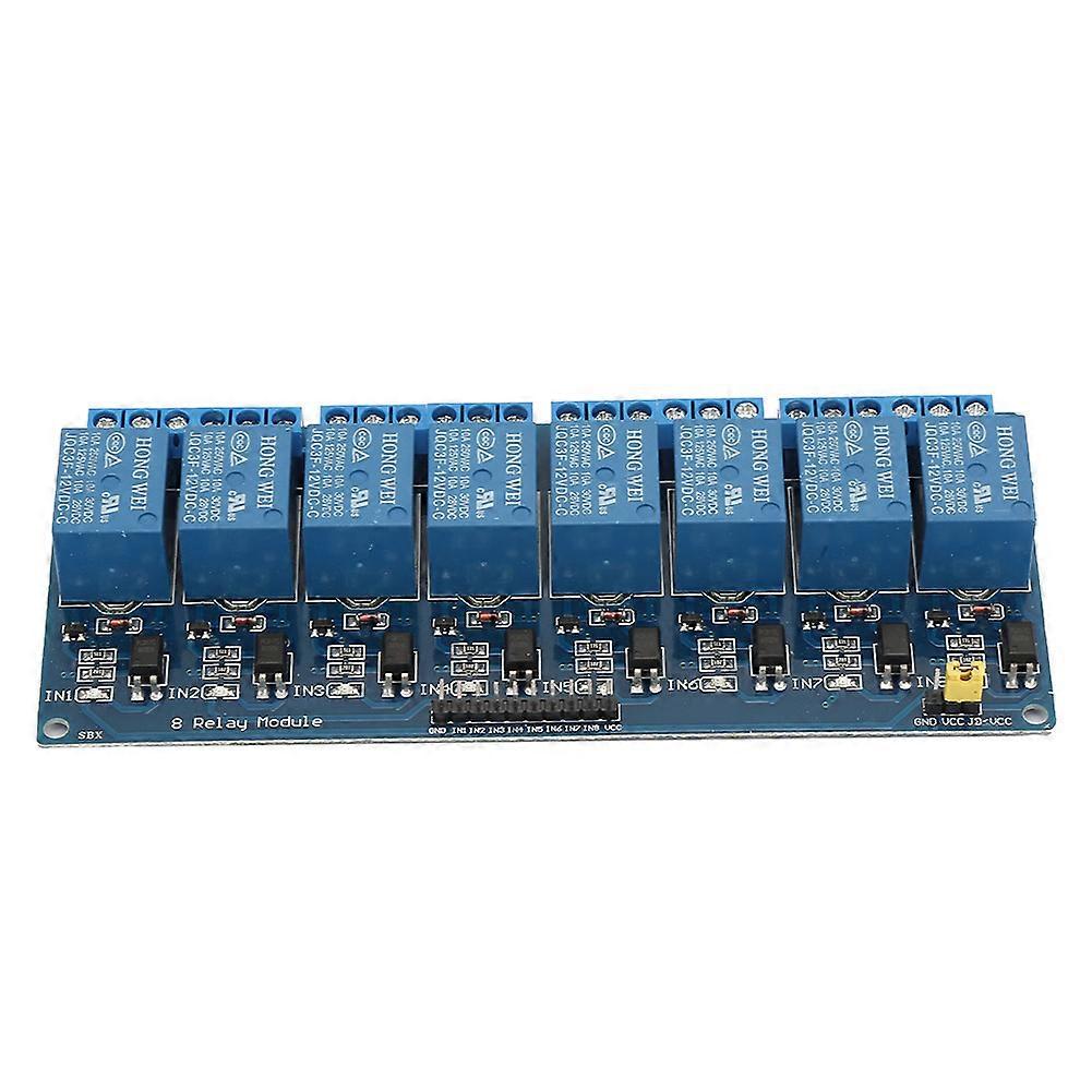 Module de relais 8 canaux avec isolation par optocoupleur, module de relais PLC à carte bleue pour le contrôle (12 V)