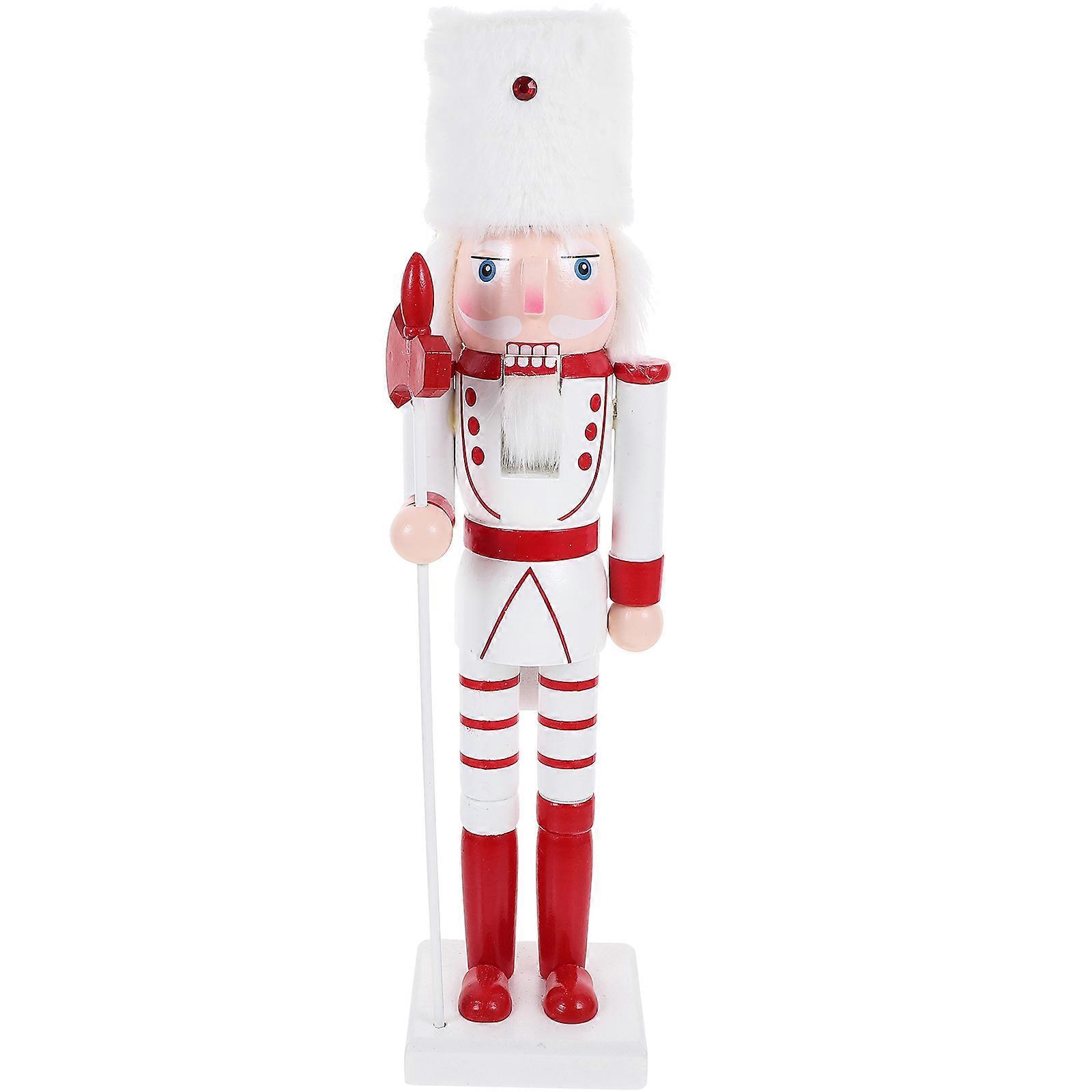 Christmas Nutcracker Figure Wooden Nutcracker Craft for Holiday 4Pcs