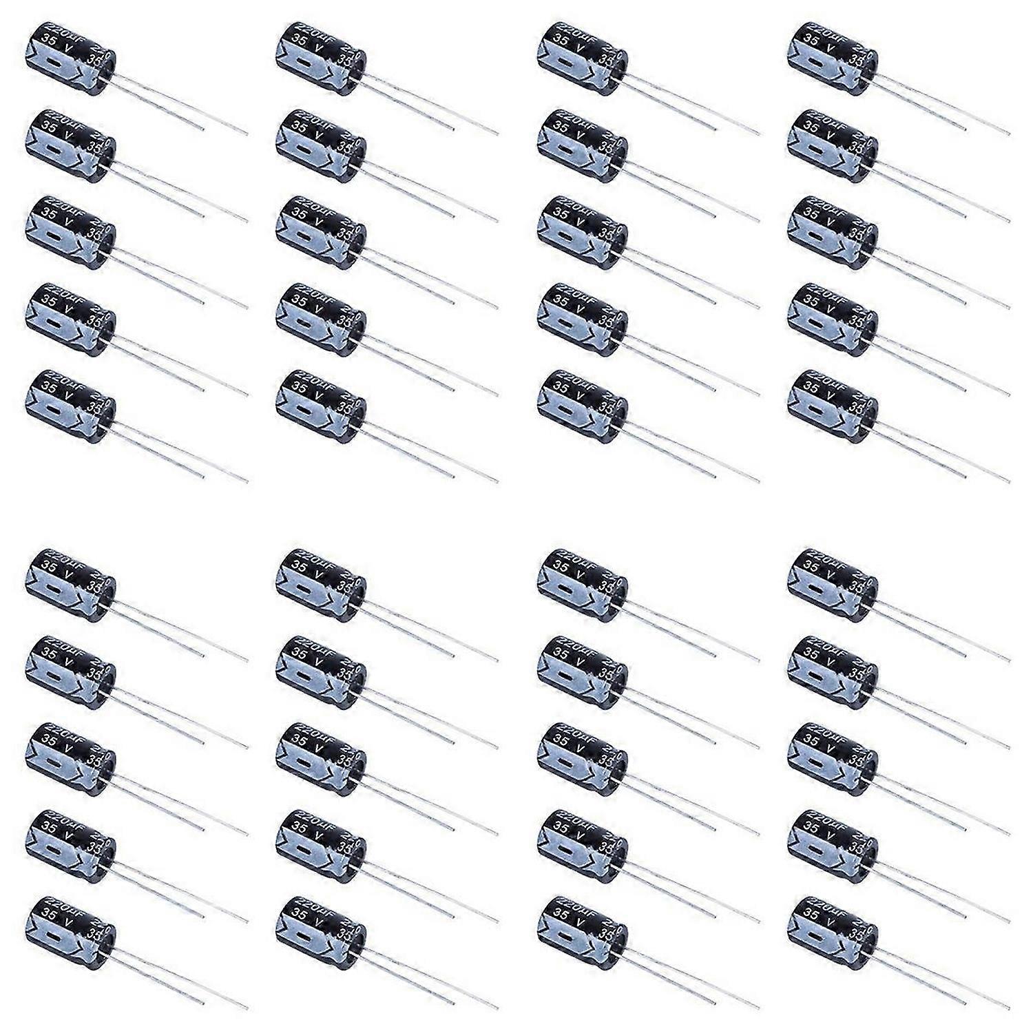 10 x 220uF 35V 105C Radial Electrolytic Capacitor 8x12mm