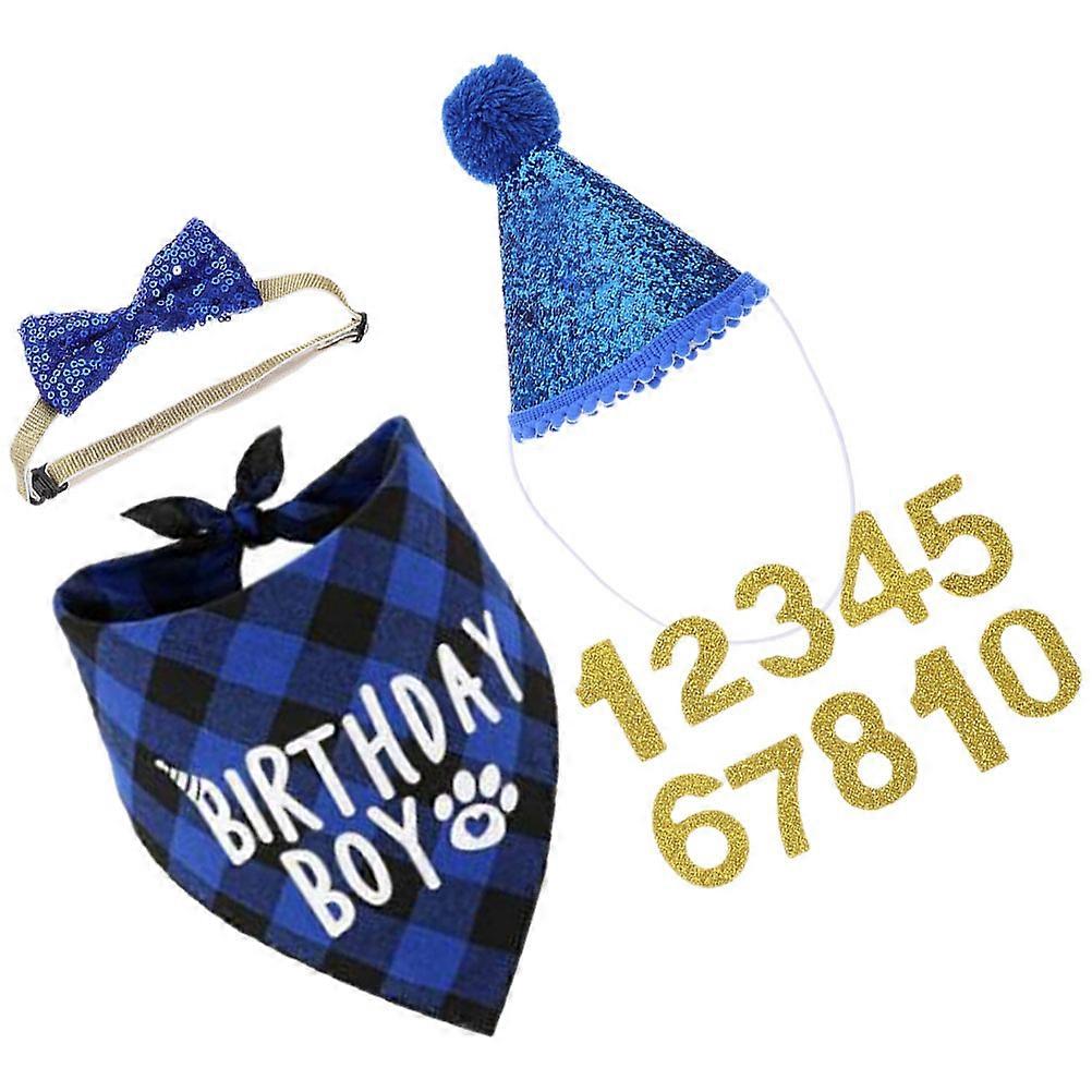 Cat Birthday Party Supplies with 2Sets of Photograph Puppy Hats for Pets