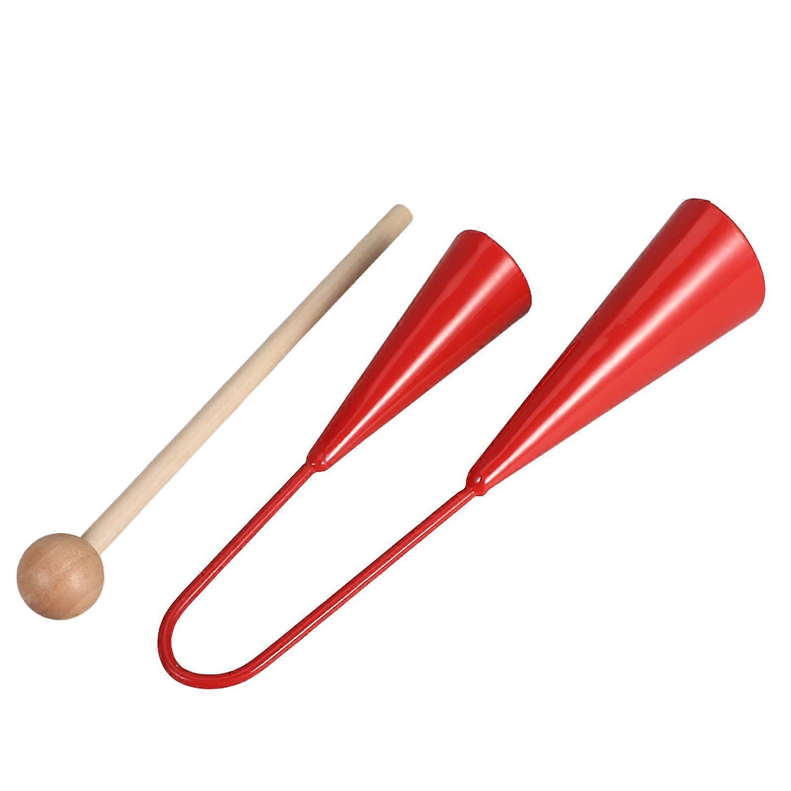 Musical Instruments for Kids 2Pcs Agogo Bell with Wooden Stick Handheld Set