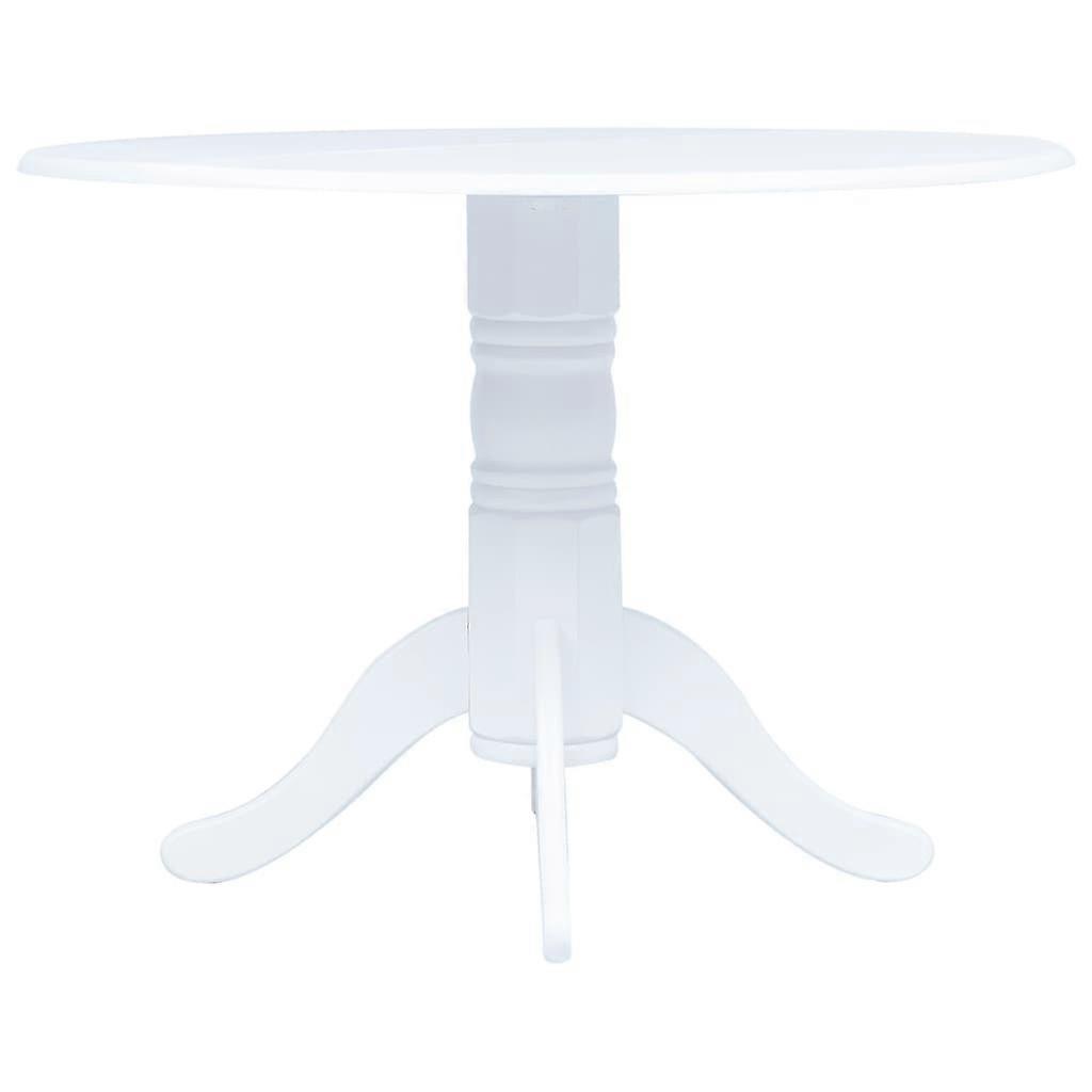 Dining Table White 106 Cm Solid Rubber Wood Dining Tables