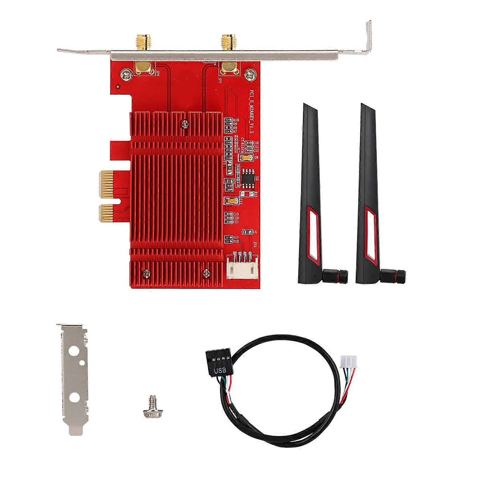 For Intel AX200 Bluetooth 5.0 PCIE DesktopWireless Network Card with 8DBi Antenna