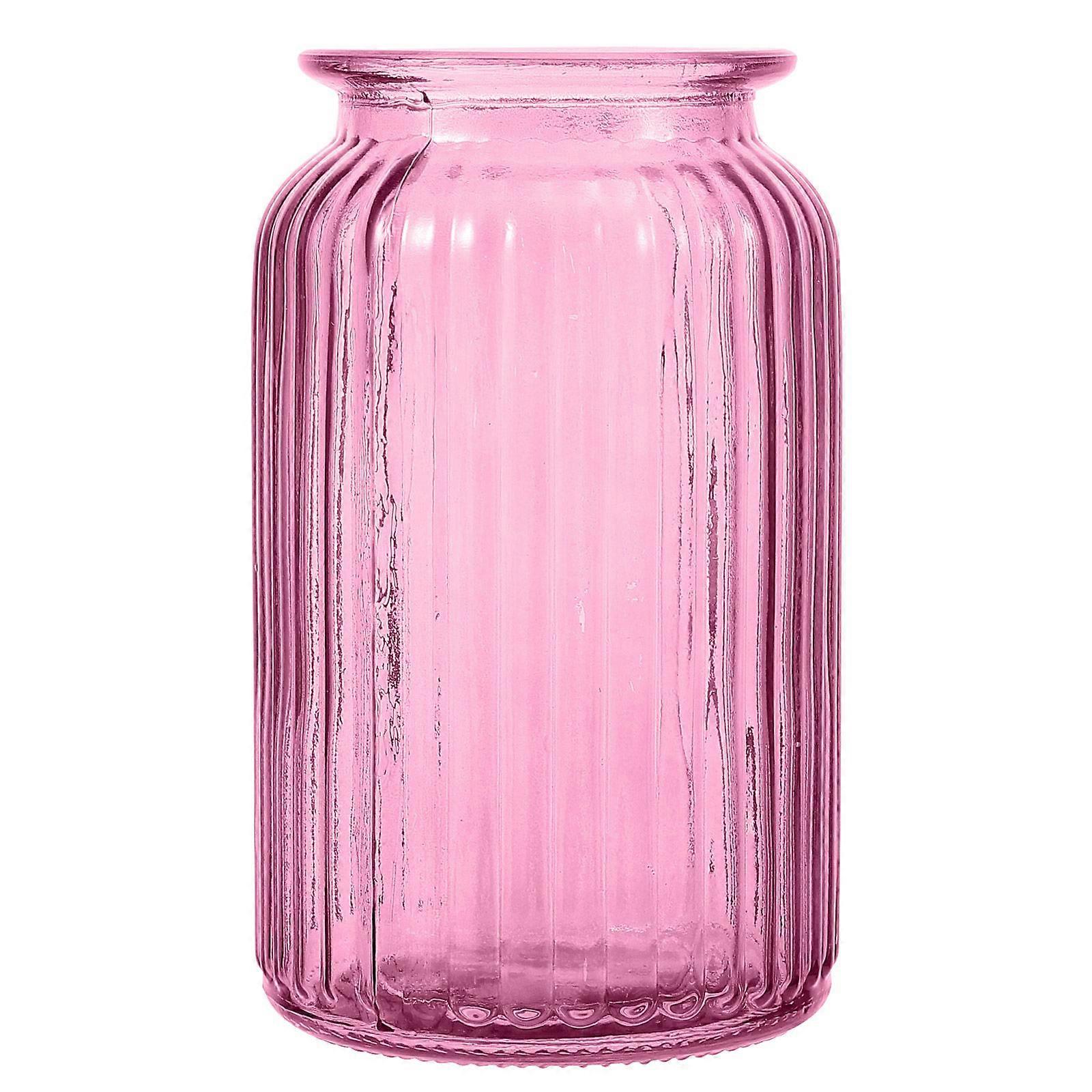 1 Pc Simple Style Flower Arrangement Container Creative Colored Glass Vase