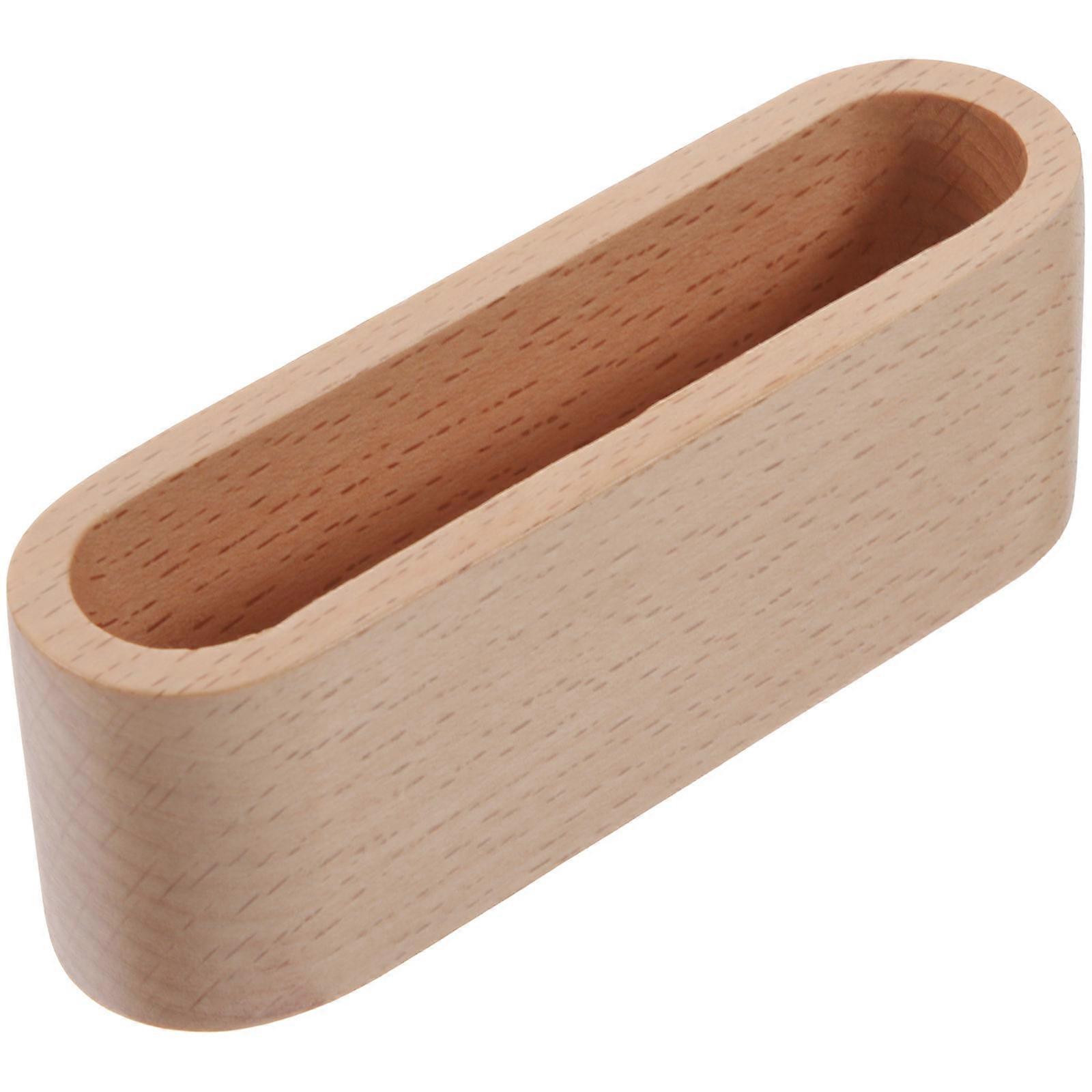 Desktop Cards Holder Wood Business Card Box for Display 3Pcs Office Use