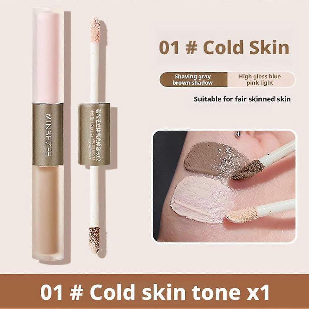 Dual Shade Liquid Highlighter and Contour Stick 3.6g Long Lasting Radiant Glow Makeup for Cheekbones and Brow Bone