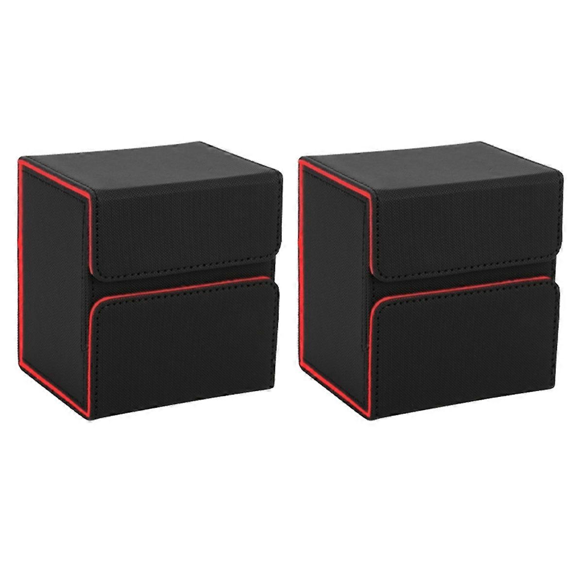 Card Protector, Large Capacity Storage Box Black+Orange